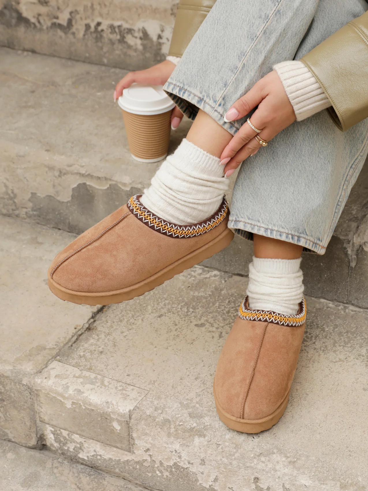 Tammy Chestnut Faux Suede Slippers - Image 6