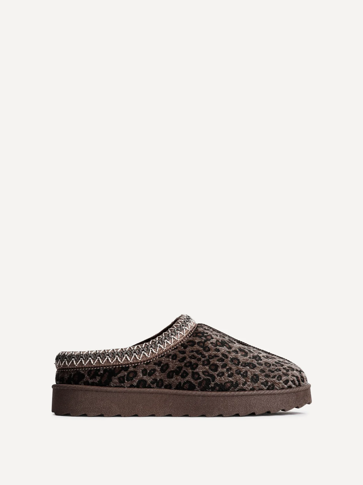 Tammy Leopard Print Faux Suede Slippers - Image 2