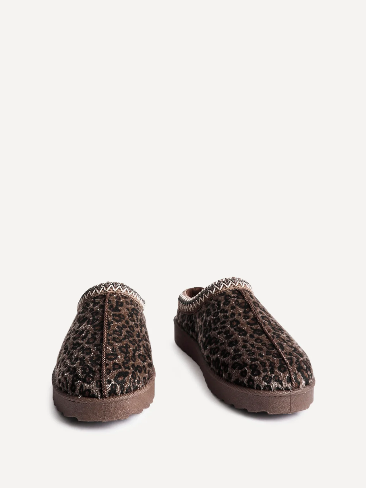 Tammy Leopard Print Faux Suede Slippers - Image 3