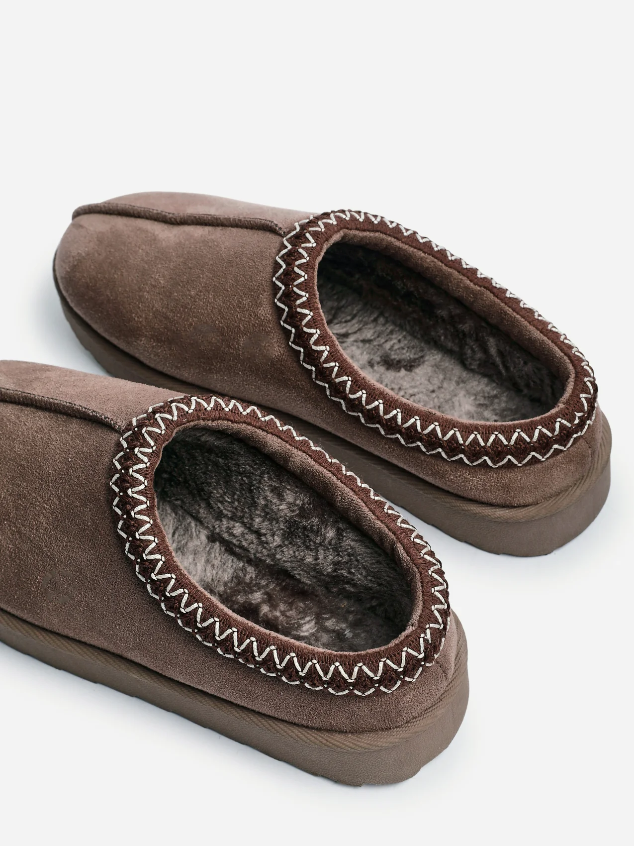 Tammy Mocha Faux Suede Slippers - Image 5