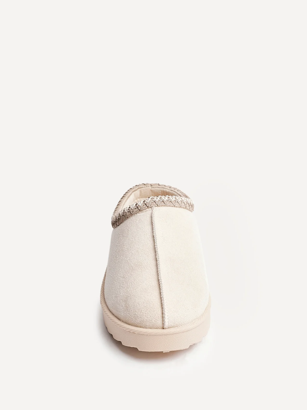 Tammy Beige Faux Suede Slippers - Image 4
