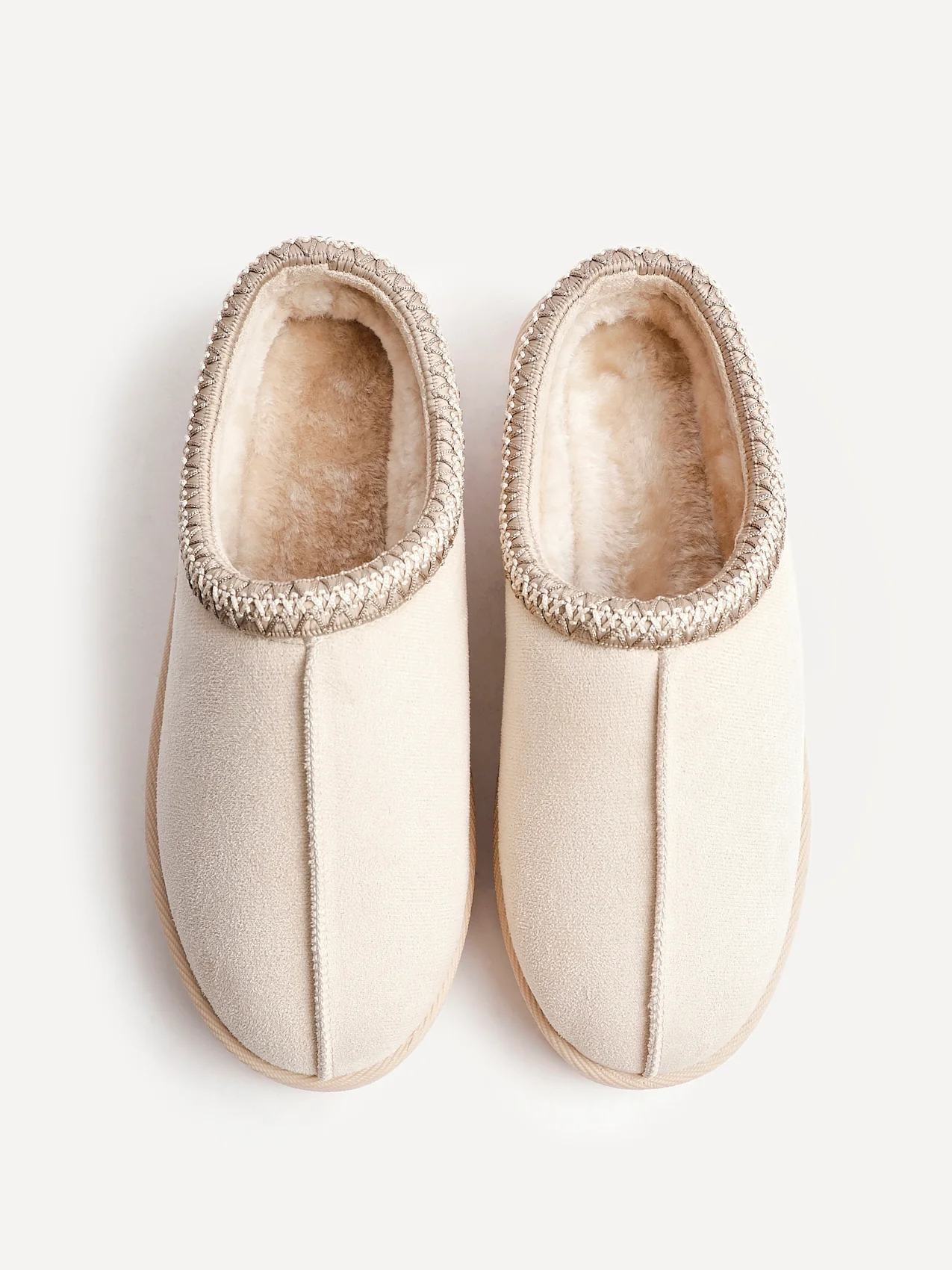 Tammy Beige Faux Suede Slippers - Image 5