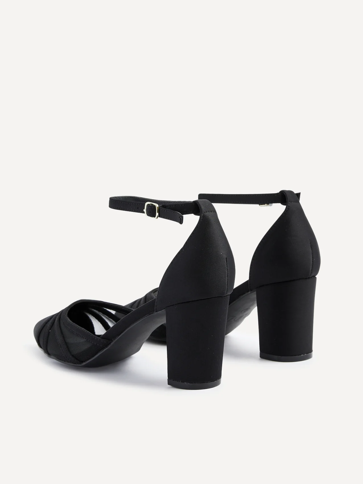Tasha Black Scuba Mesh Court Heels - Image 4