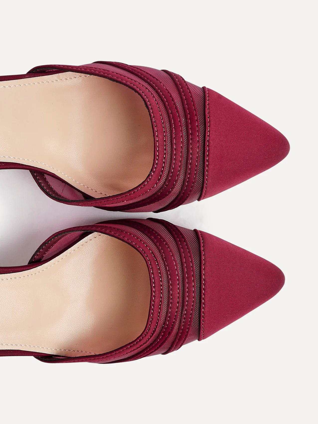 Tasha Burgundy Scuba Mesh Court Heels - Image 5