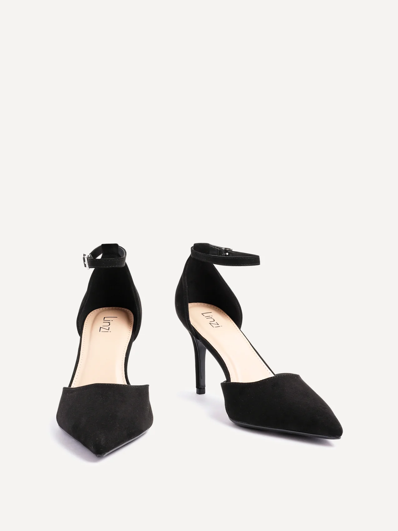 Thea Black Faux Suede Stiletto Court Heels - Image 3