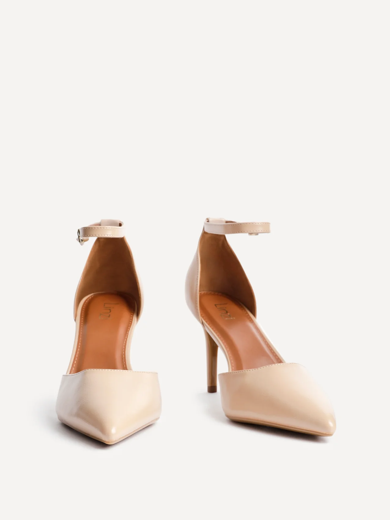 Thea Camel Faux Leather Stiletto Court Heels - Image 3