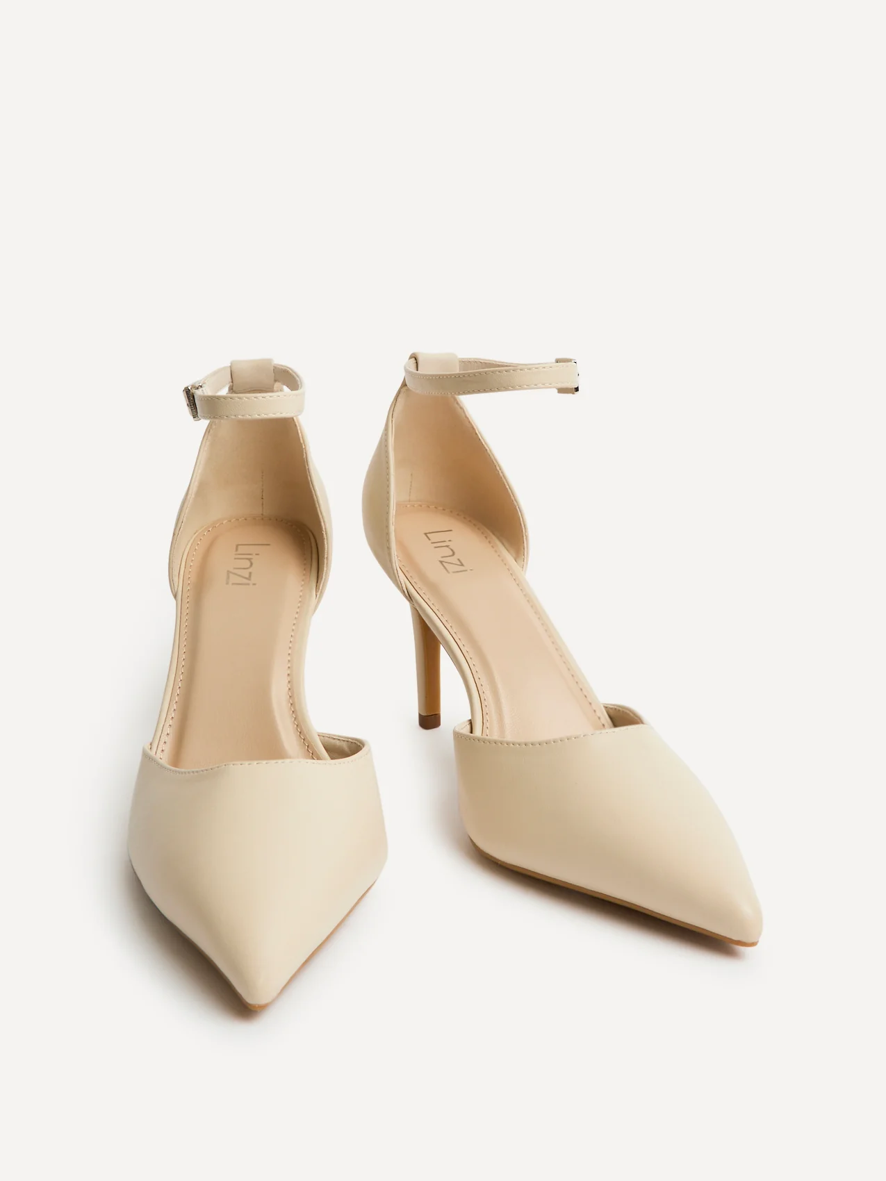 Thea Nude Faux Leather Stiletto Court Heels - Image 3
