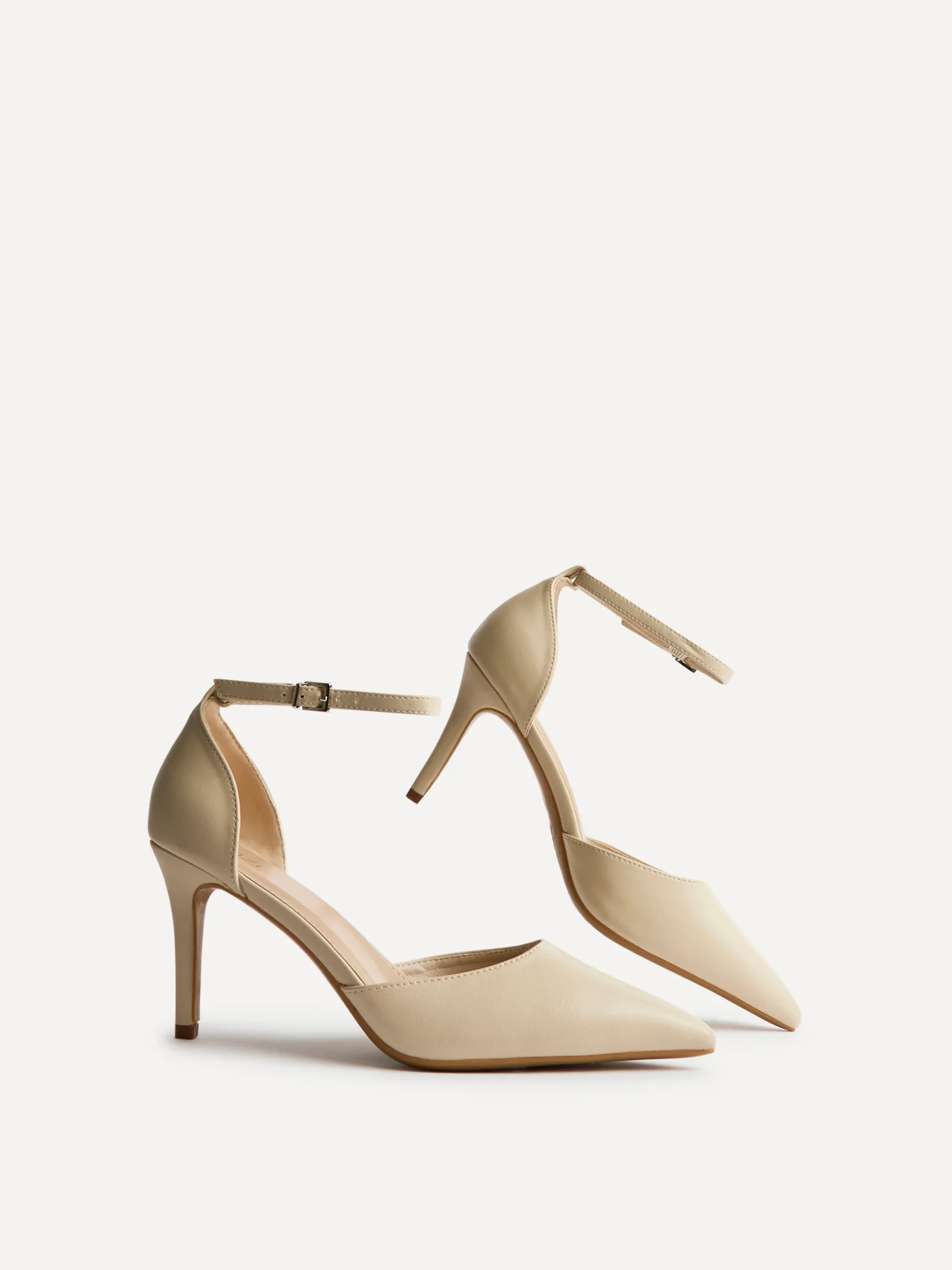 Thea Nude Faux Leather Stiletto Court Heels - Image 5