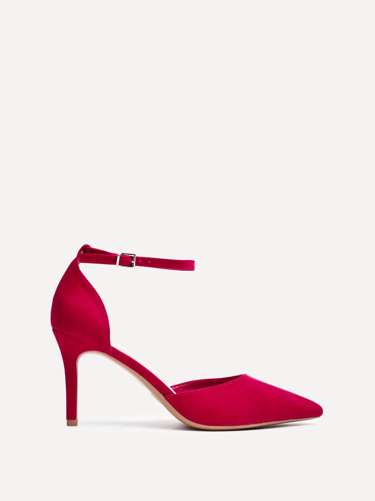 Thea Red Faux Leather Stiletto Court Heels - Image 2