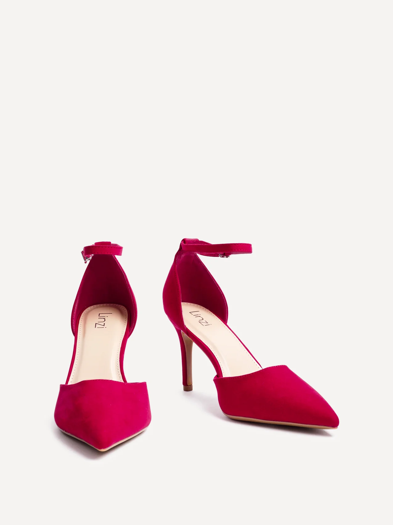 Thea Red Faux Leather Stiletto Court Heels - Image 3