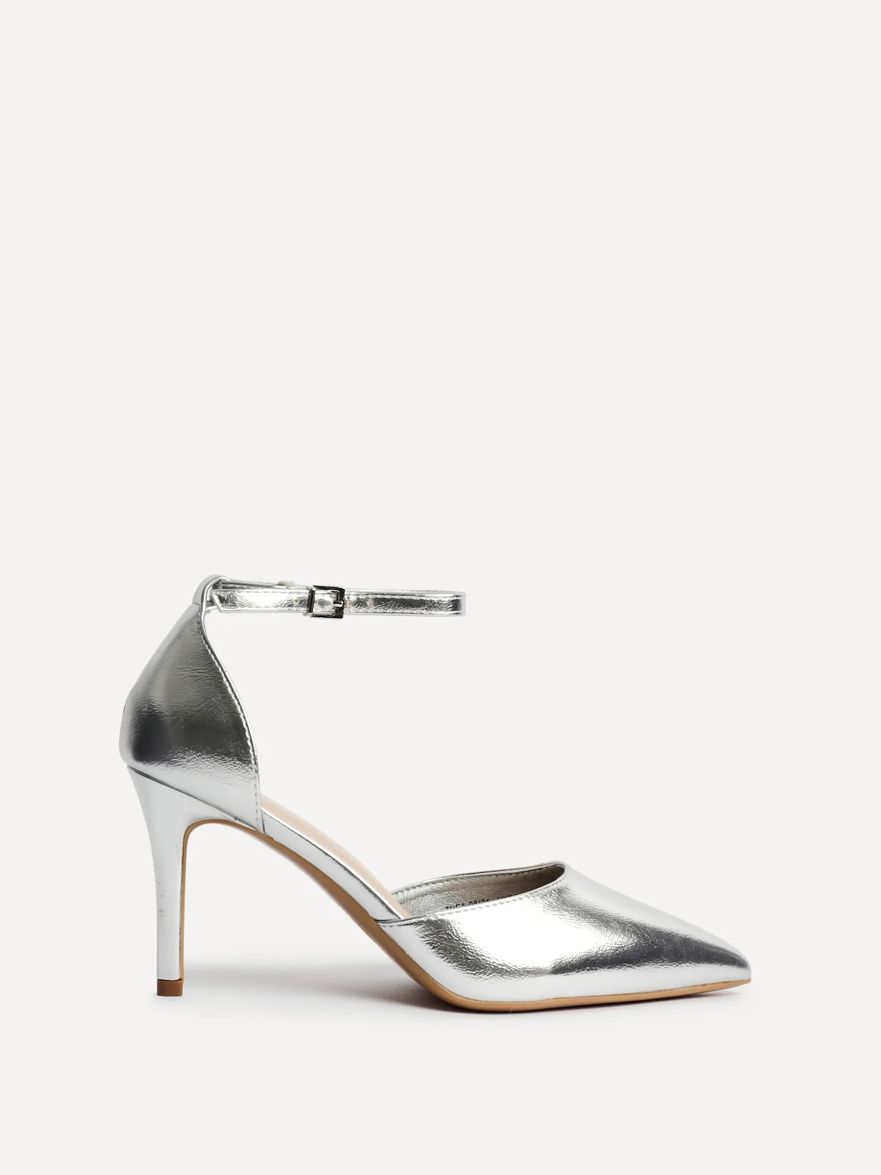 Thea Silver Faux Leather Stiletto Court Heels - Image 2