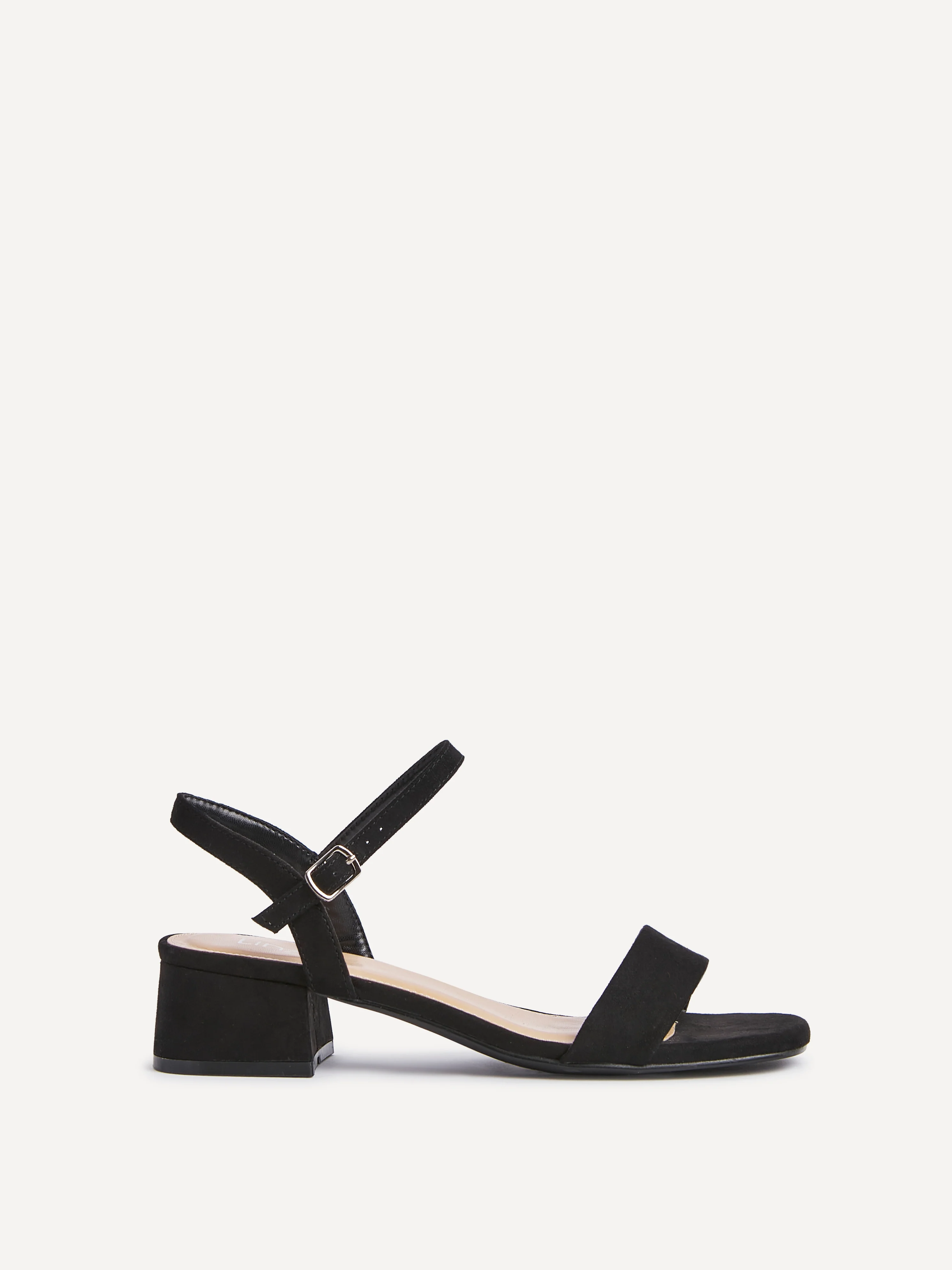 Tillie Black Faux Suede Low Heels - Image 2
