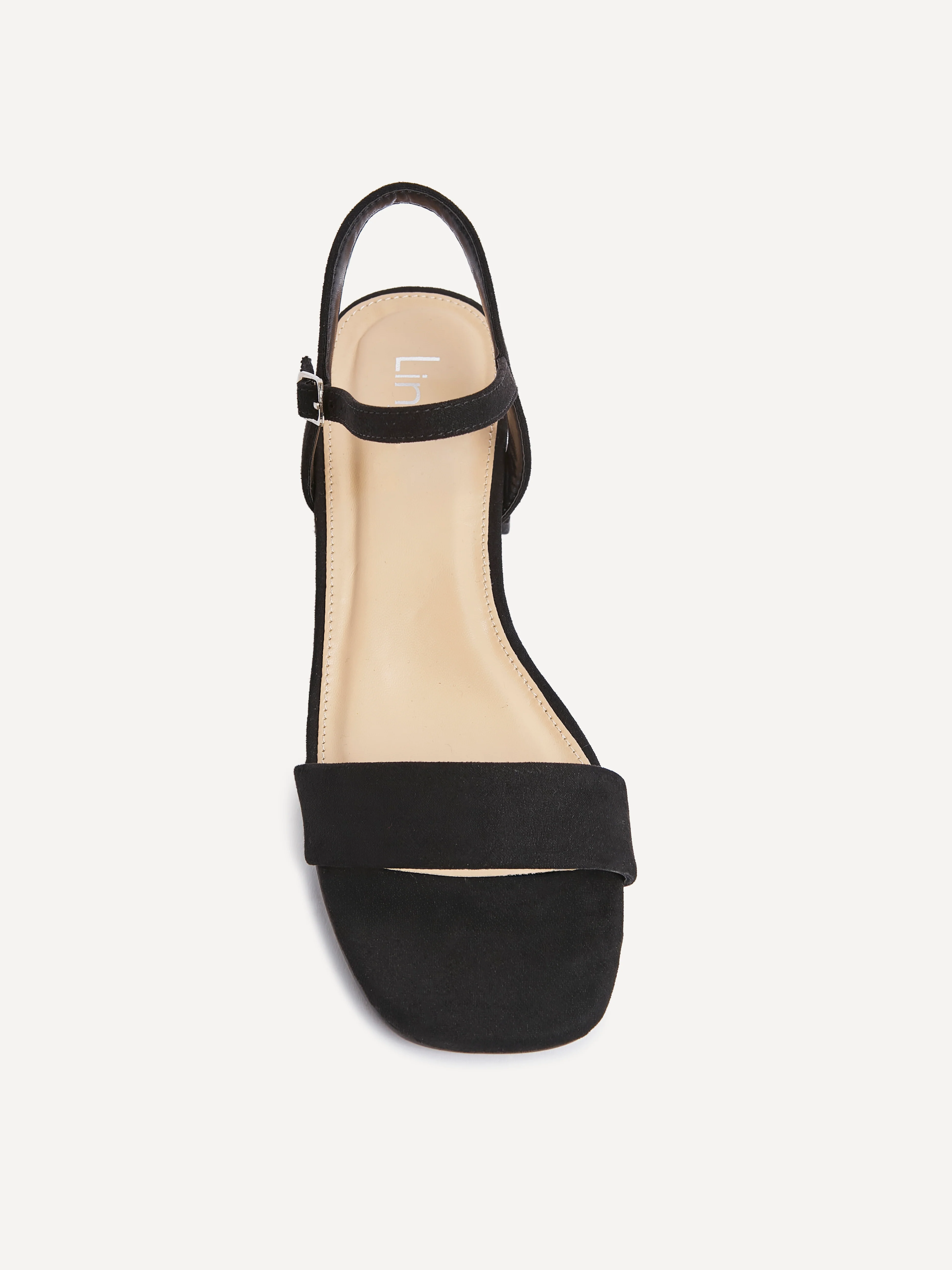Tillie Black Faux Suede Low Heels - Image 4