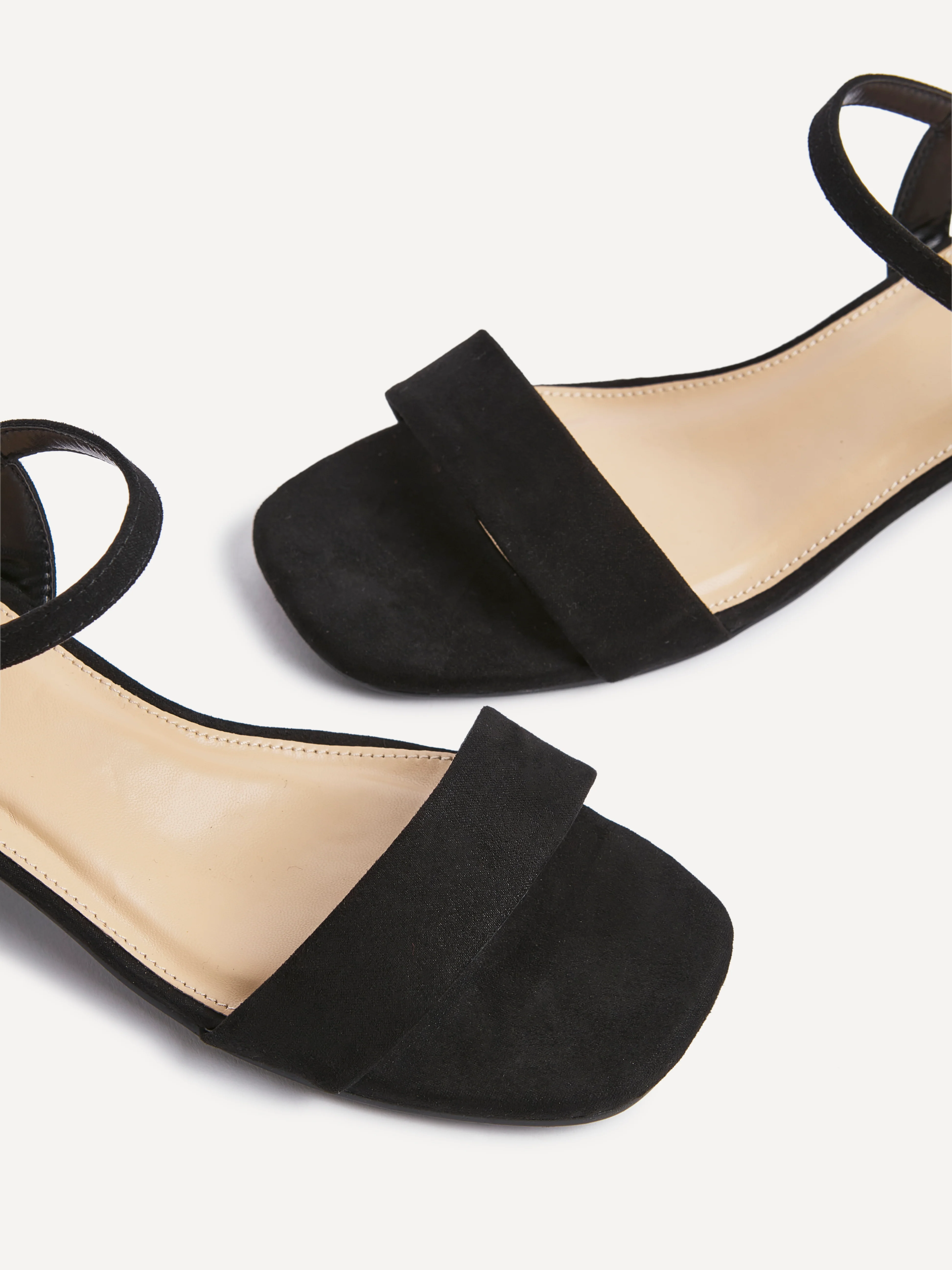 Tillie Black Faux Suede Low Heels - Image 5