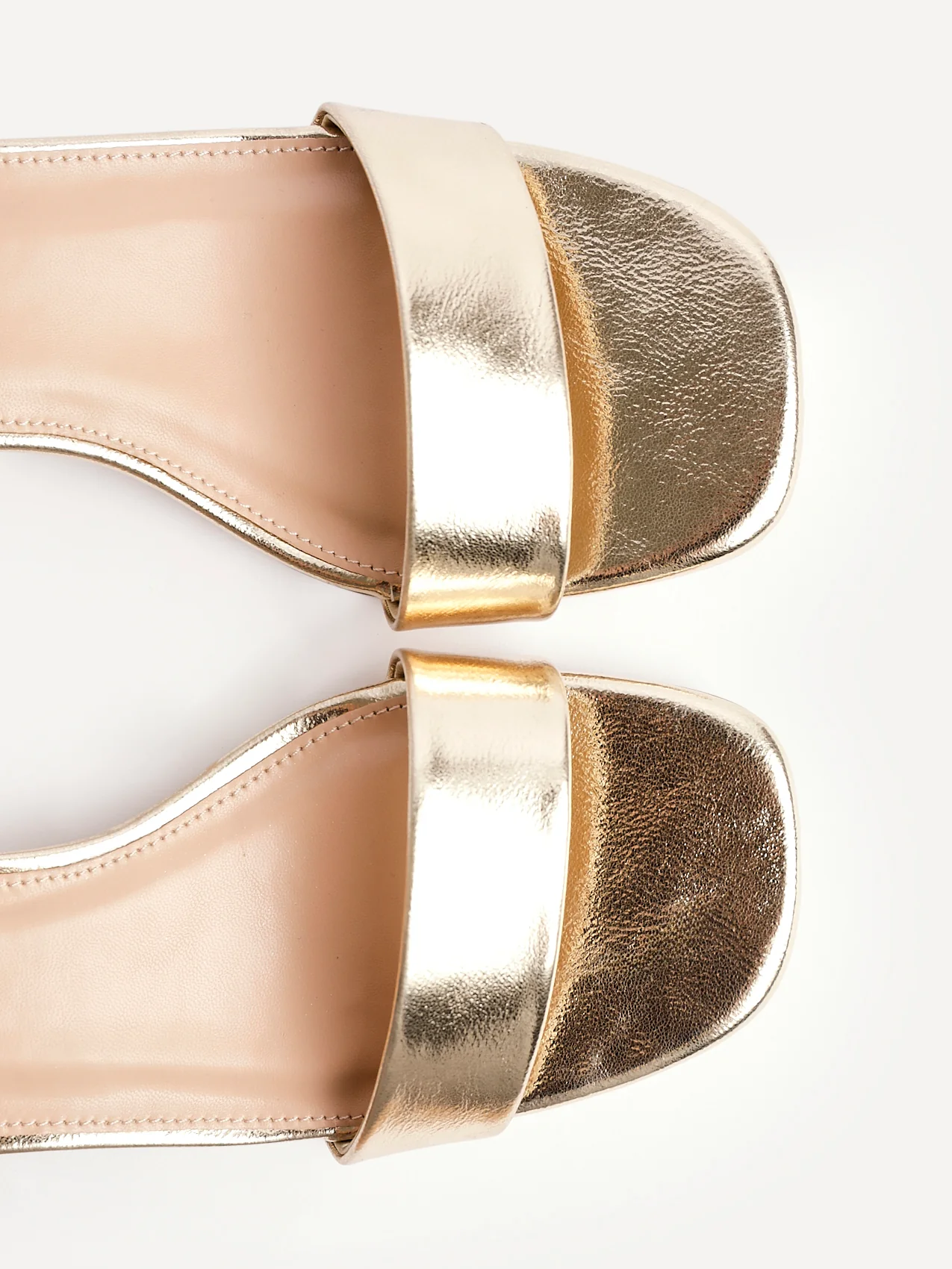 Tillie Gold Faux Leather Low Heels - Image 5