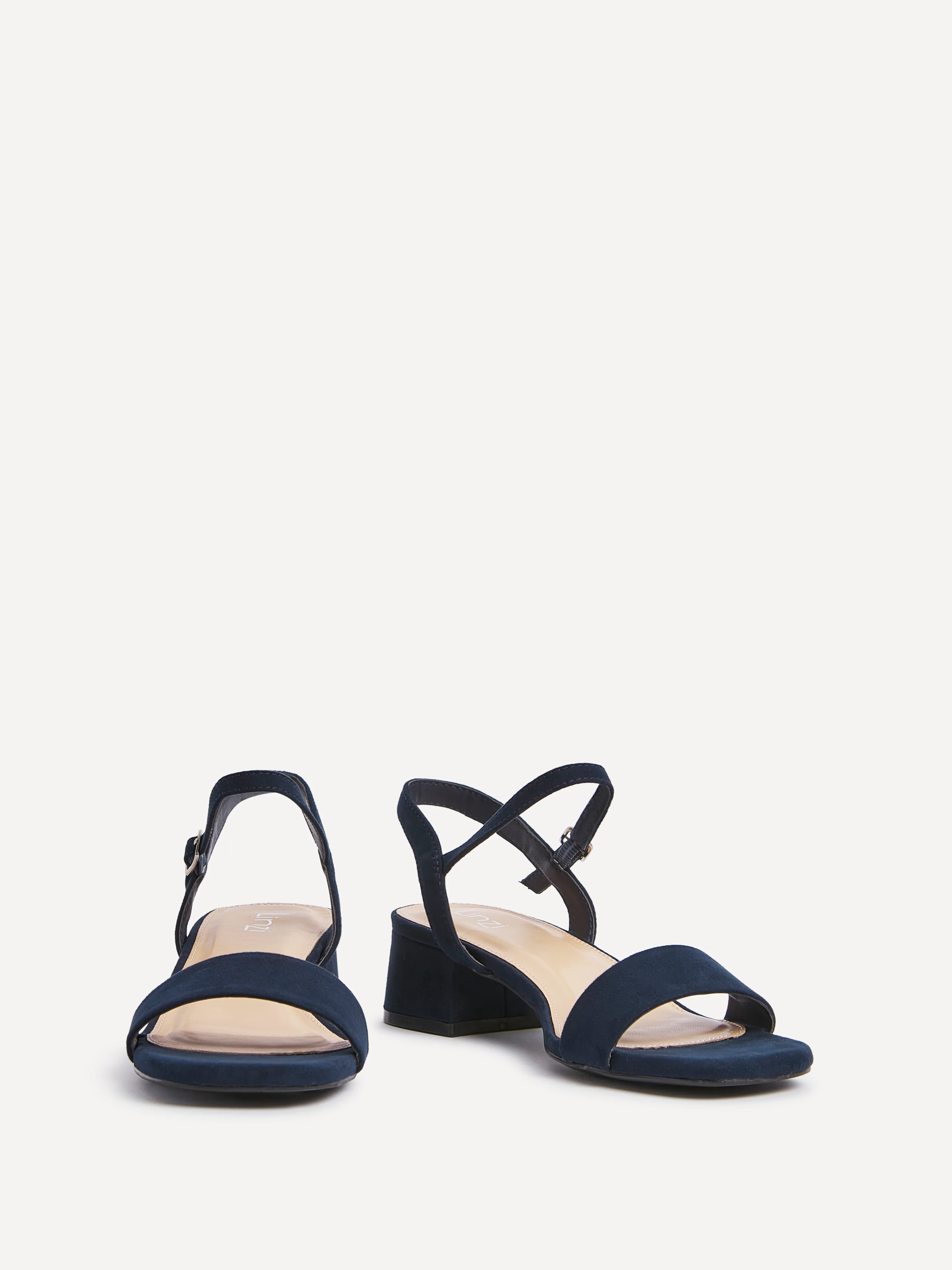 Tillie Navy Faux Suede Low Heels - Image 3