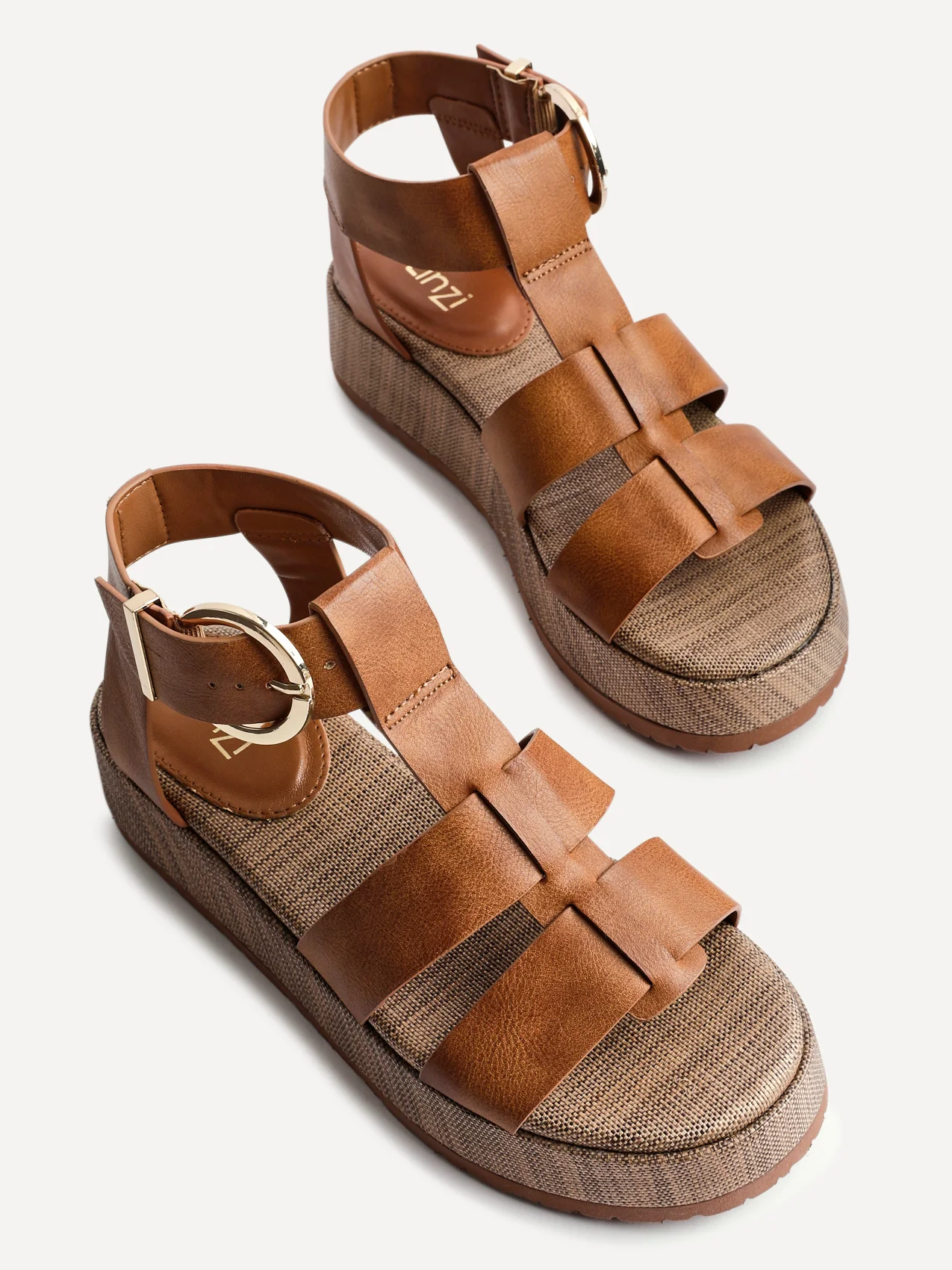 Tori Tan Gladiator Flatform Sandals - Image 4
