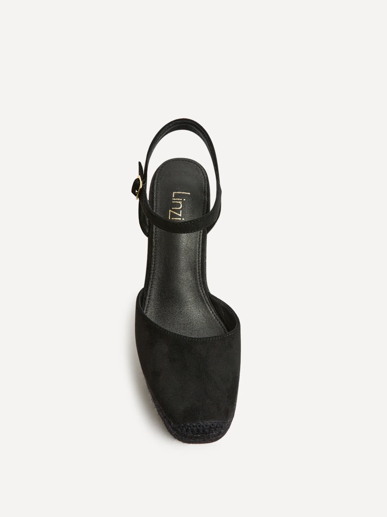 True Black Faux Suede Espadrille Wedges - Image 5