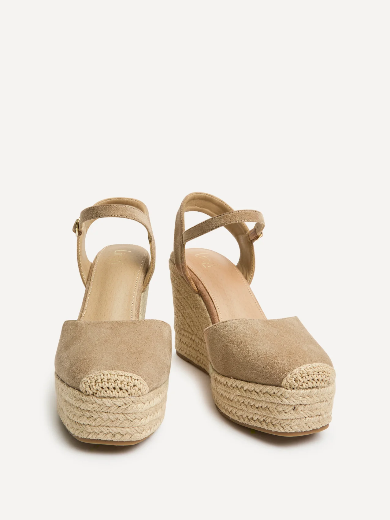 True Taupe Faux Suede Espadrille Wedges - Image 3