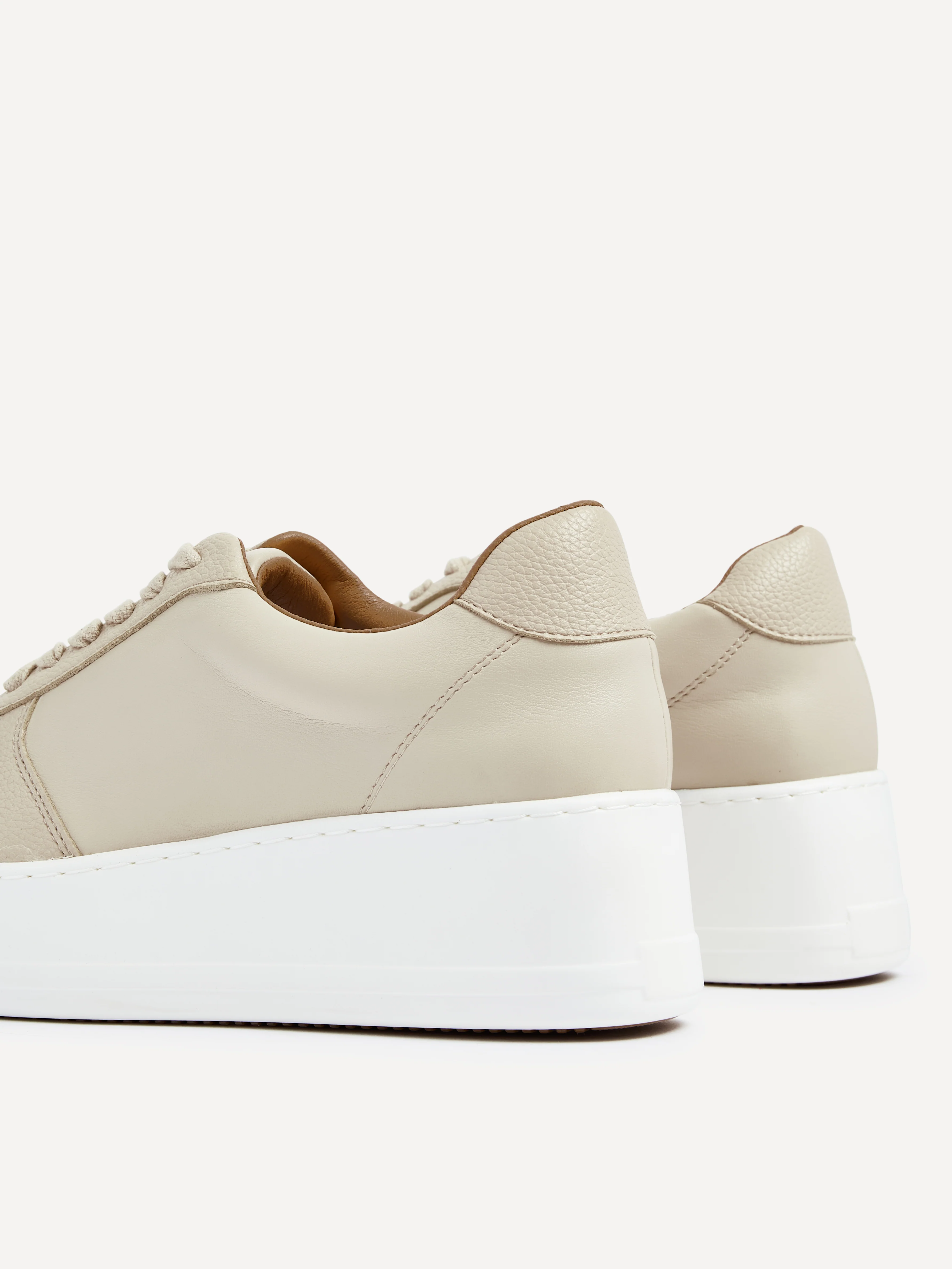 Twiggy Nude Faux Leather Trainers - Image 4