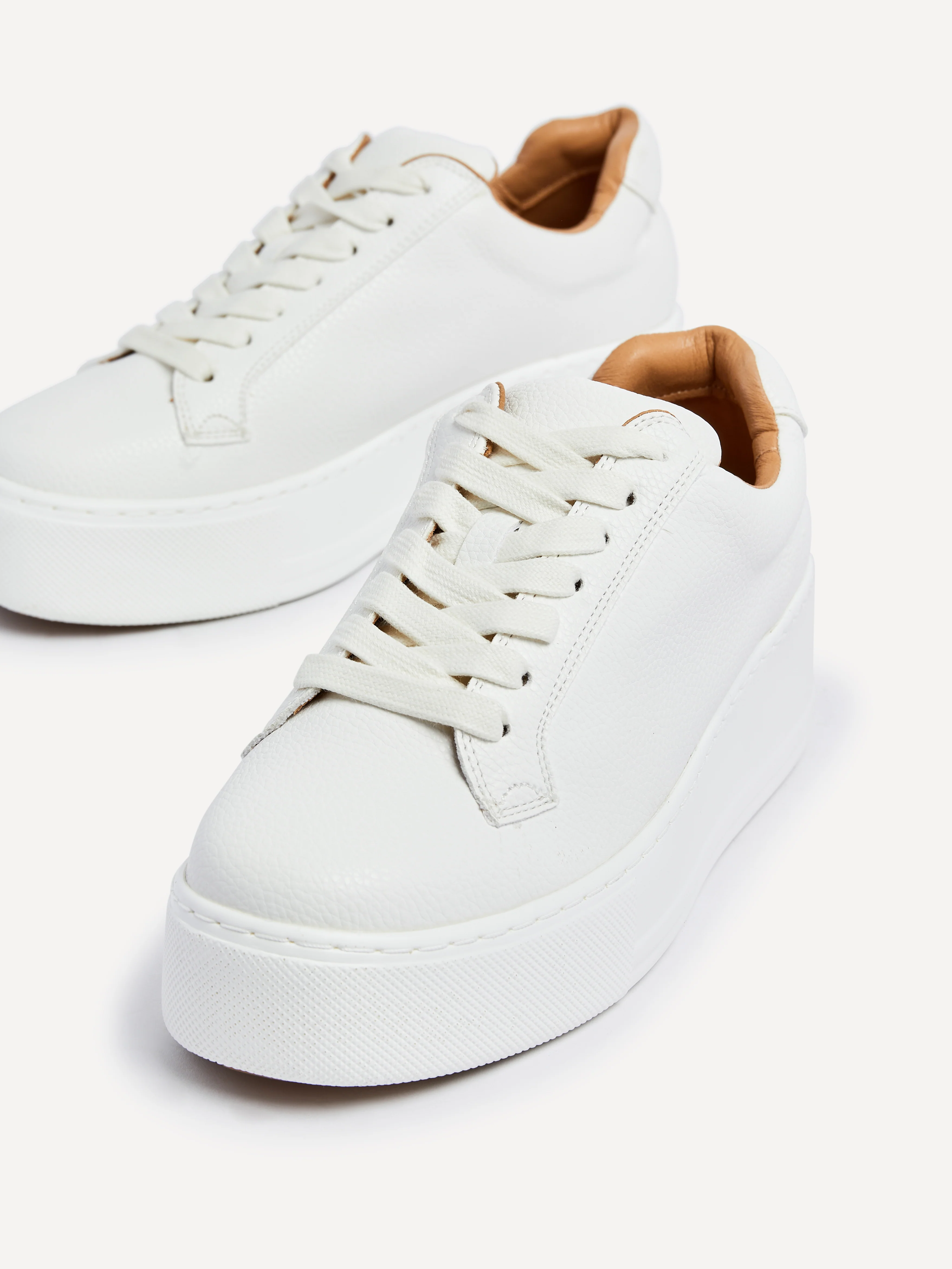 Twyla White Faux Leather Trainers - Image 3