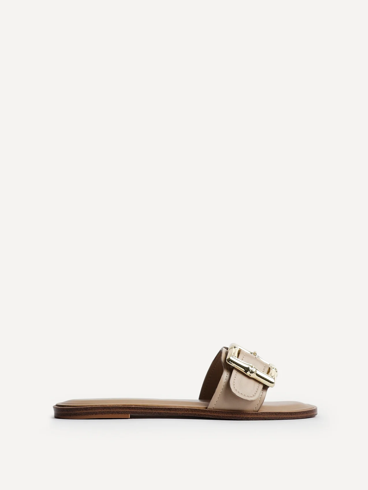 Tyla Taupe Flat Slider Sandals - Image 2