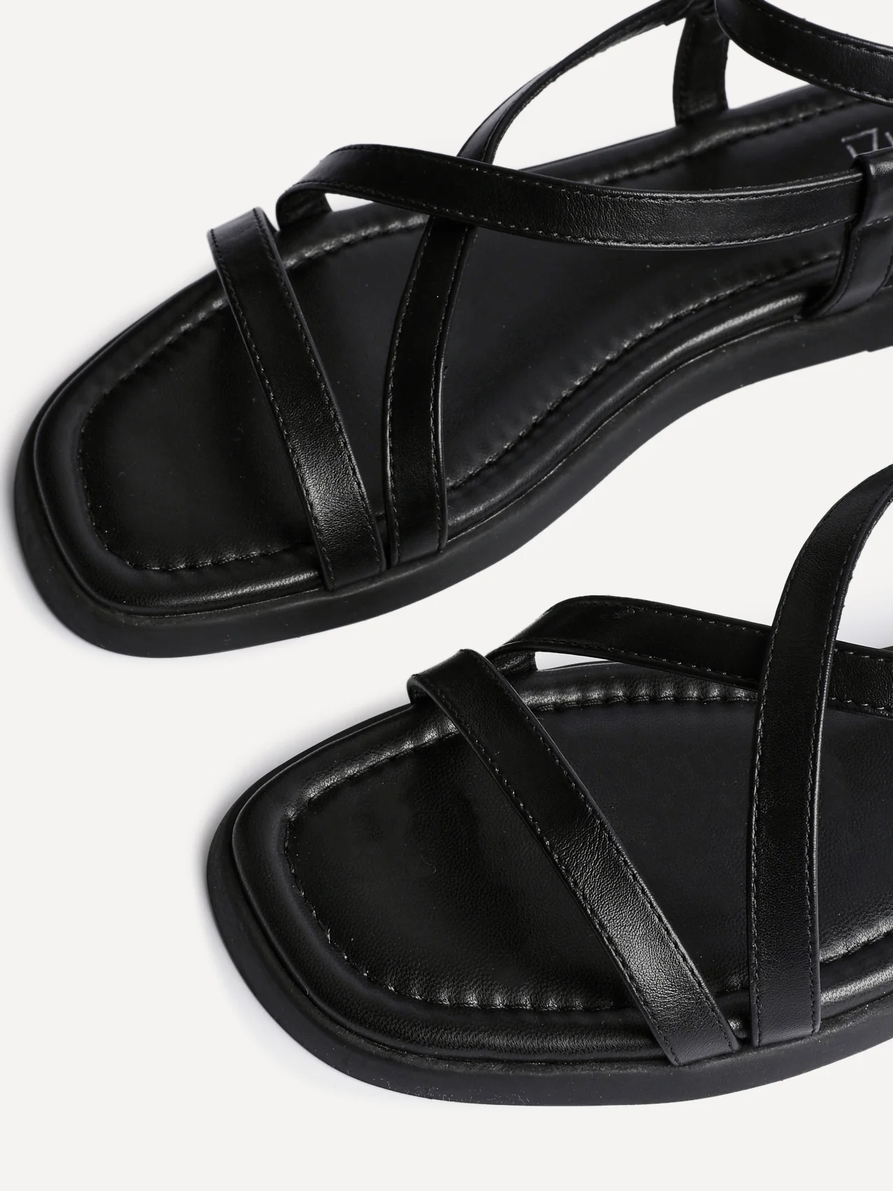 Valor Black Strappy Flat Sandals - Image 5