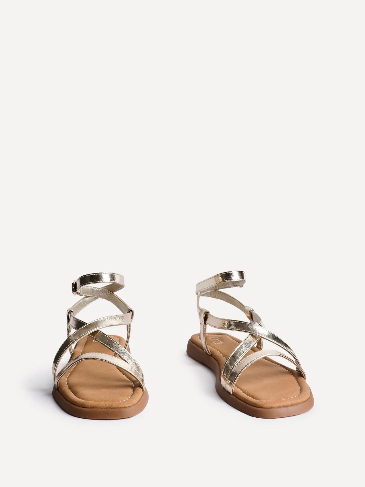 Valor Gold Strappy Flat Sandals - Image 3