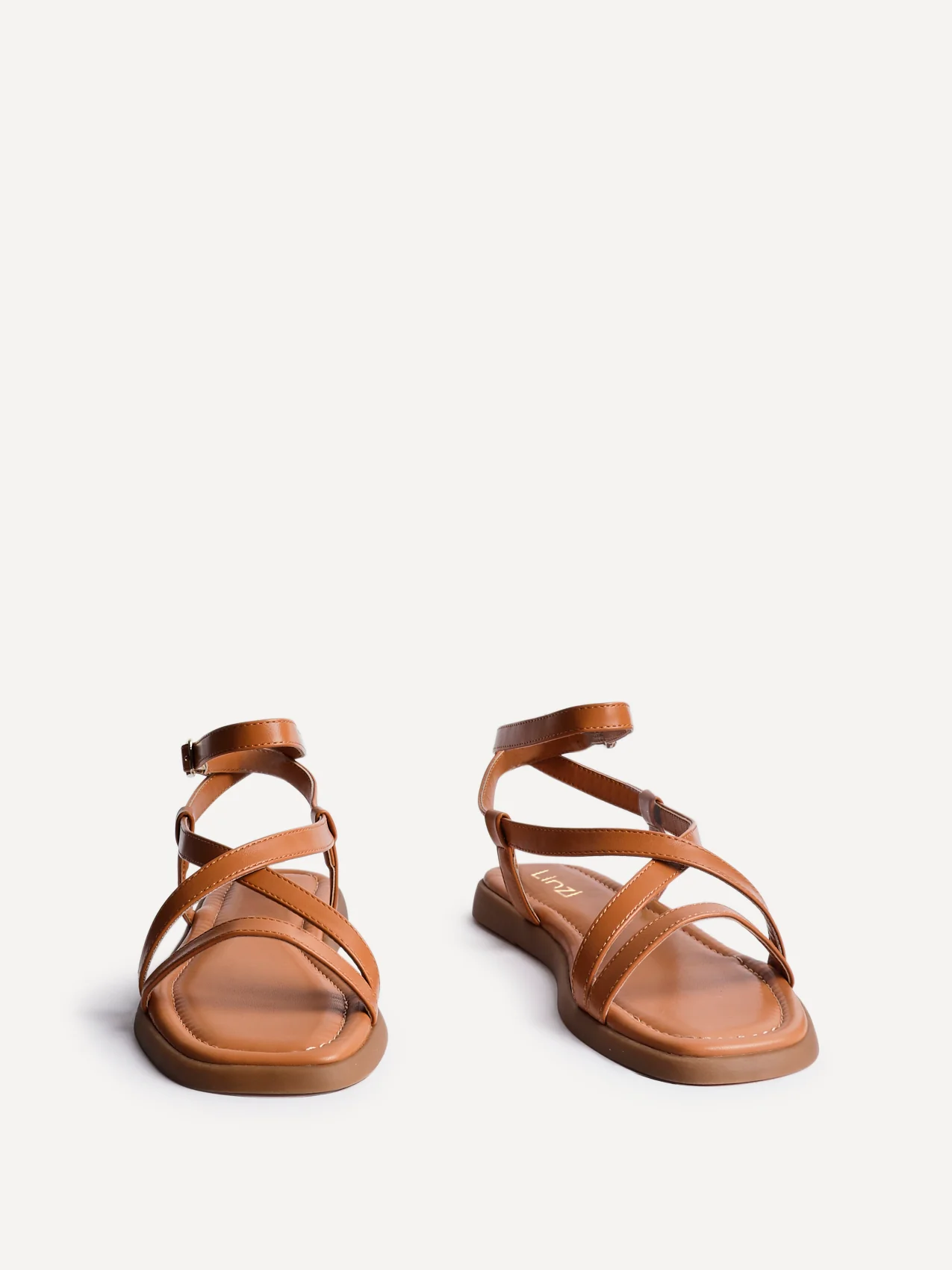 Valor Tan Strappy Flat Sandals - Image 3