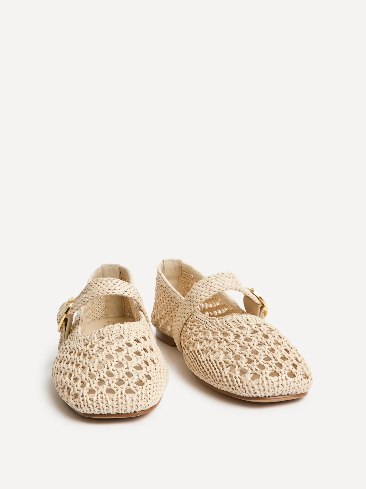 Verona Beige Handwoven Mary Jane Pumps - Image 3