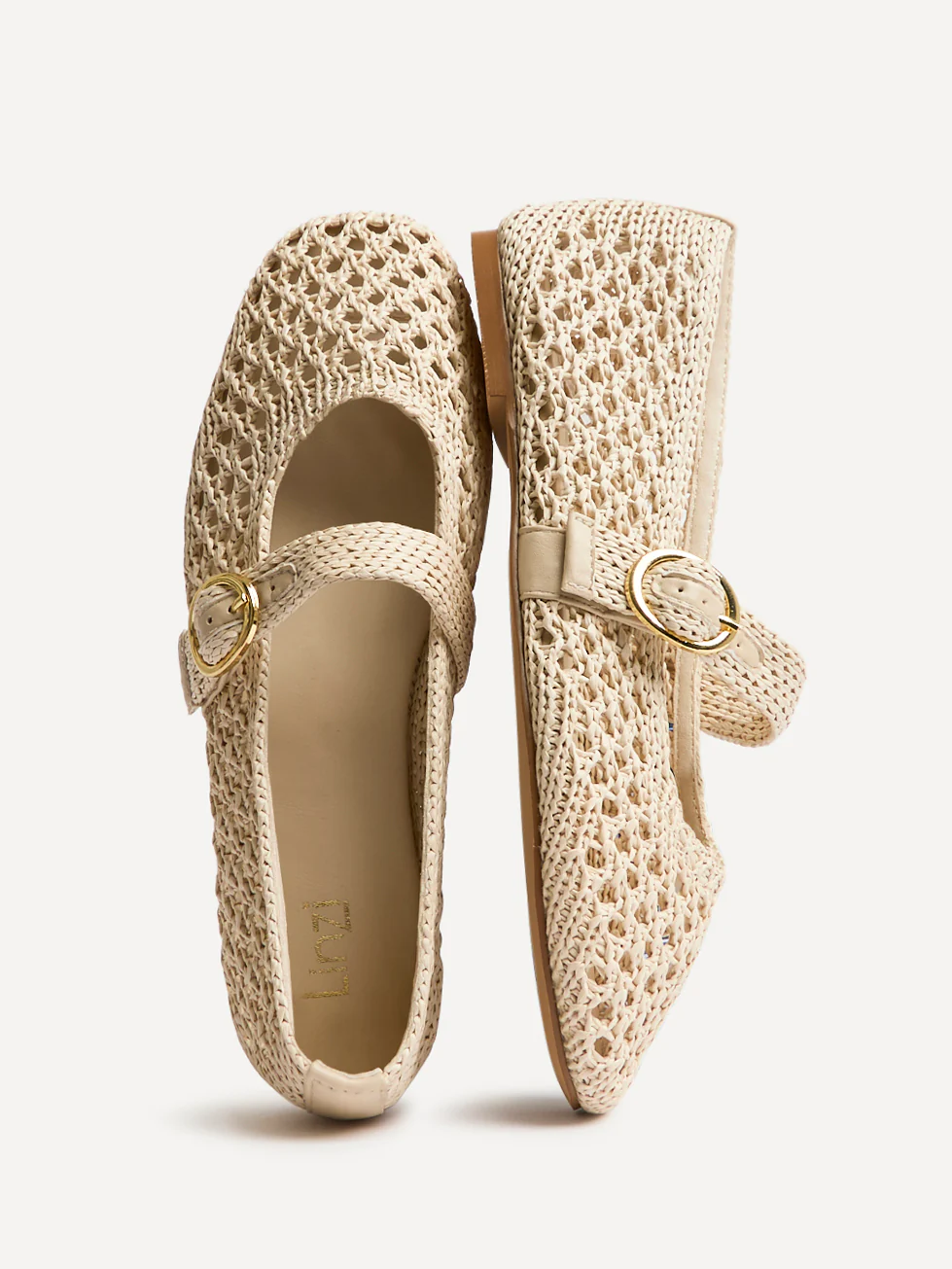 Verona Beige Handwoven Mary Jane Pumps - Image 5