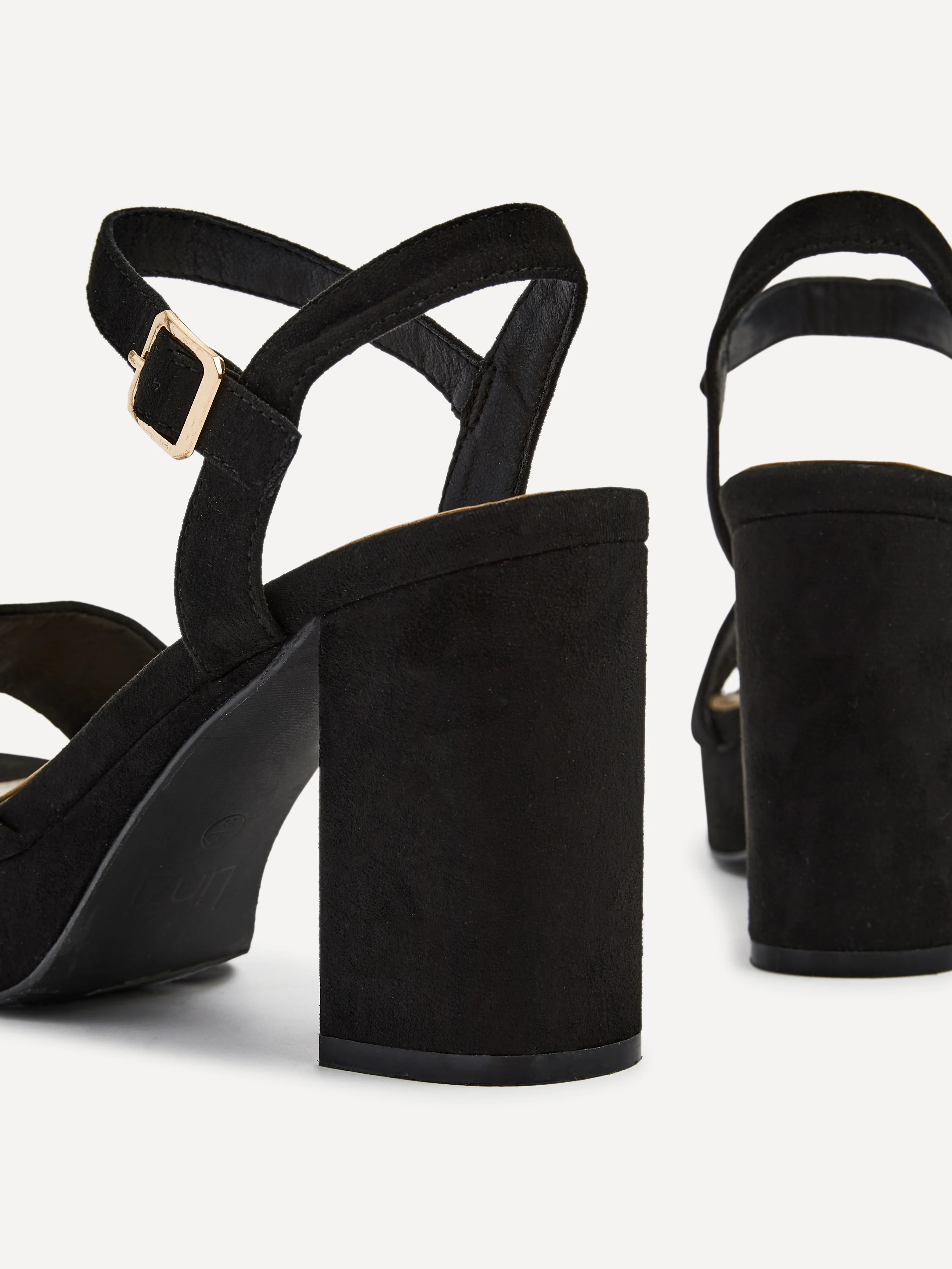 Verony Black Suede Platform Block Heels - Image 3
