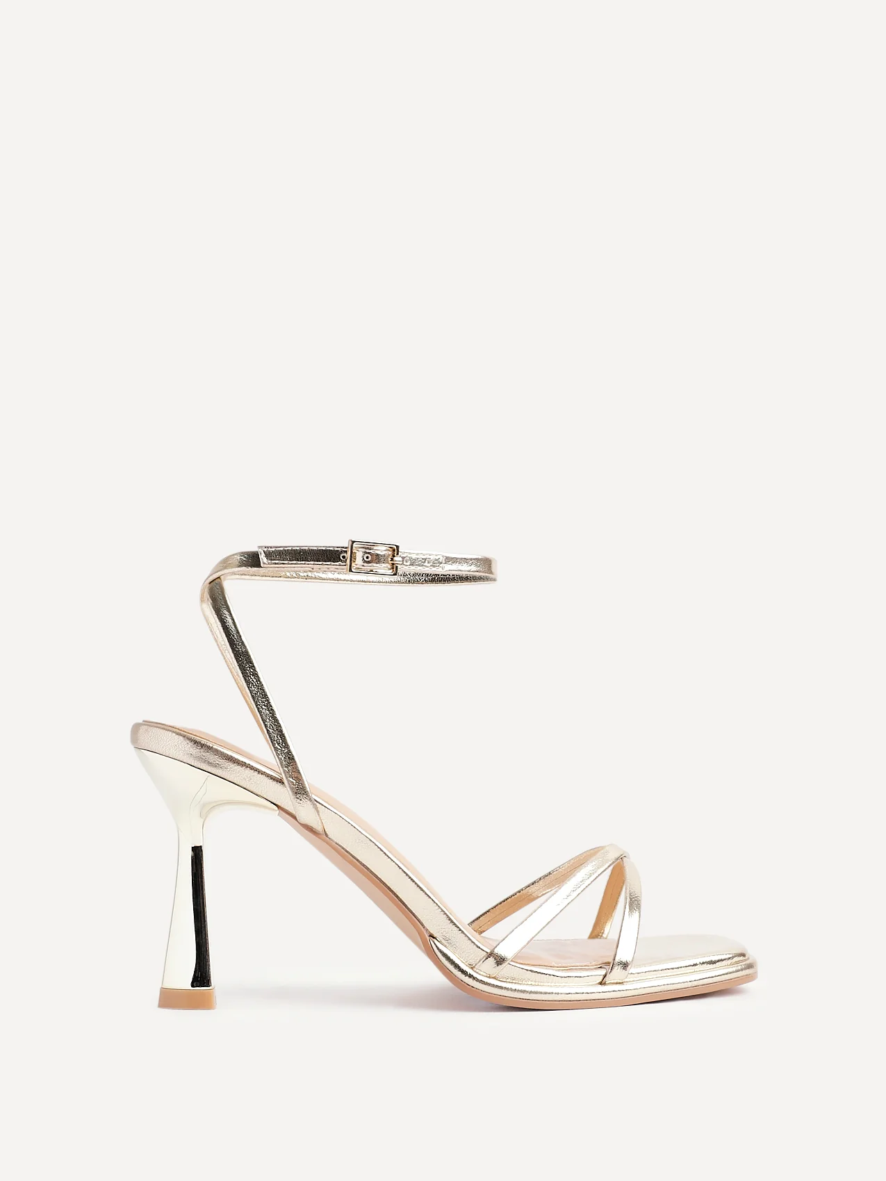 Verve Gold Faux Leather Crossover Stiletto Heel - Image 2