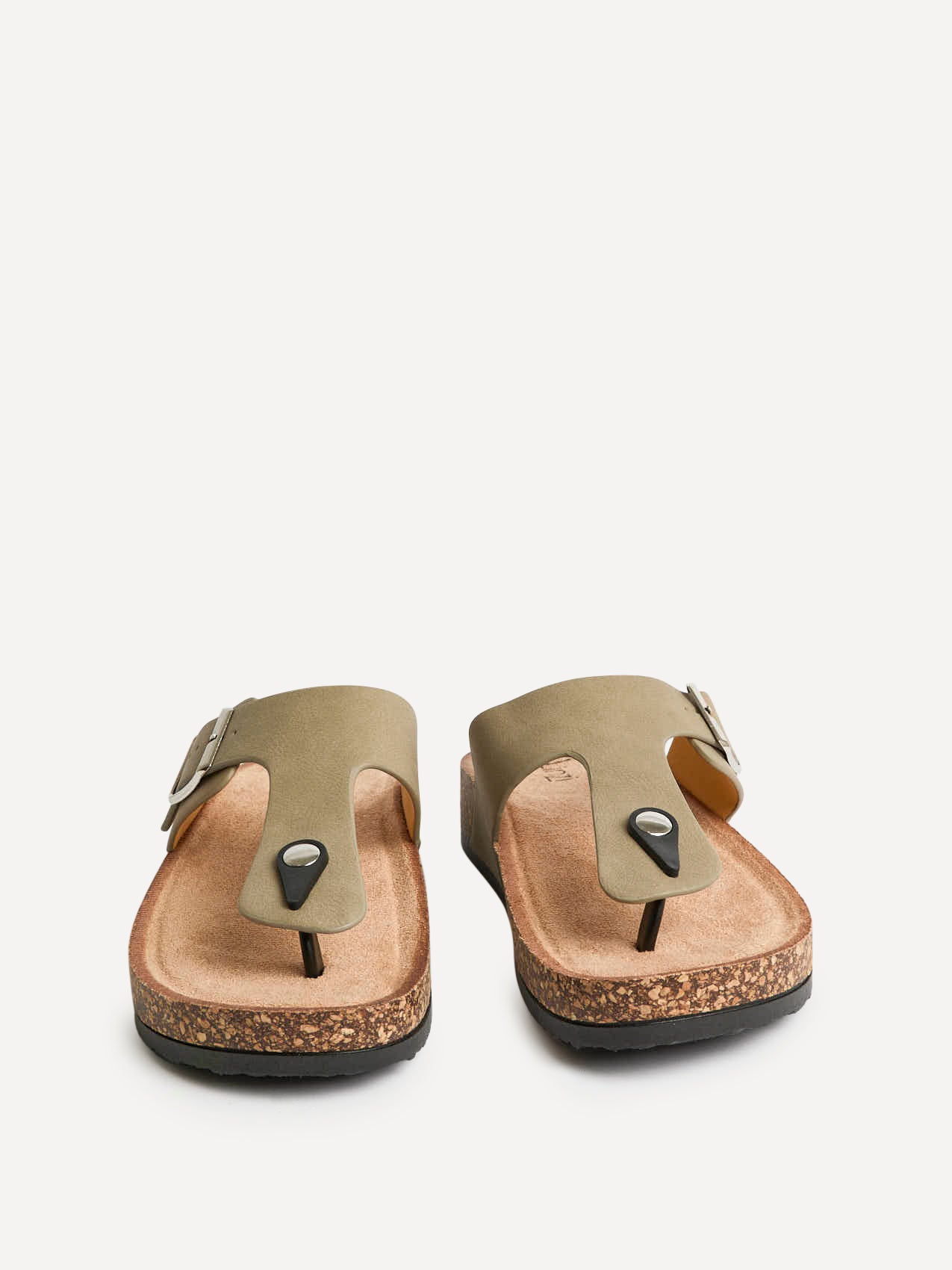 View Taupe Soft Footbed Flat Sandals - Image 3