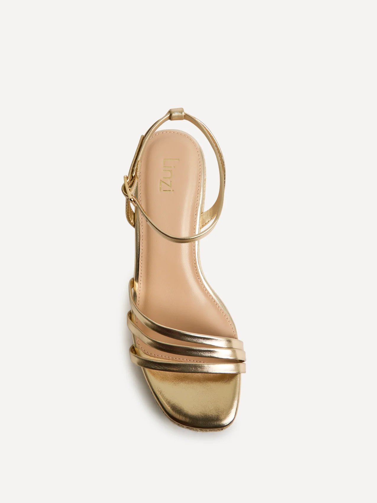 Virtue Gold Faux Leather Espadrille Wedge - Image 4