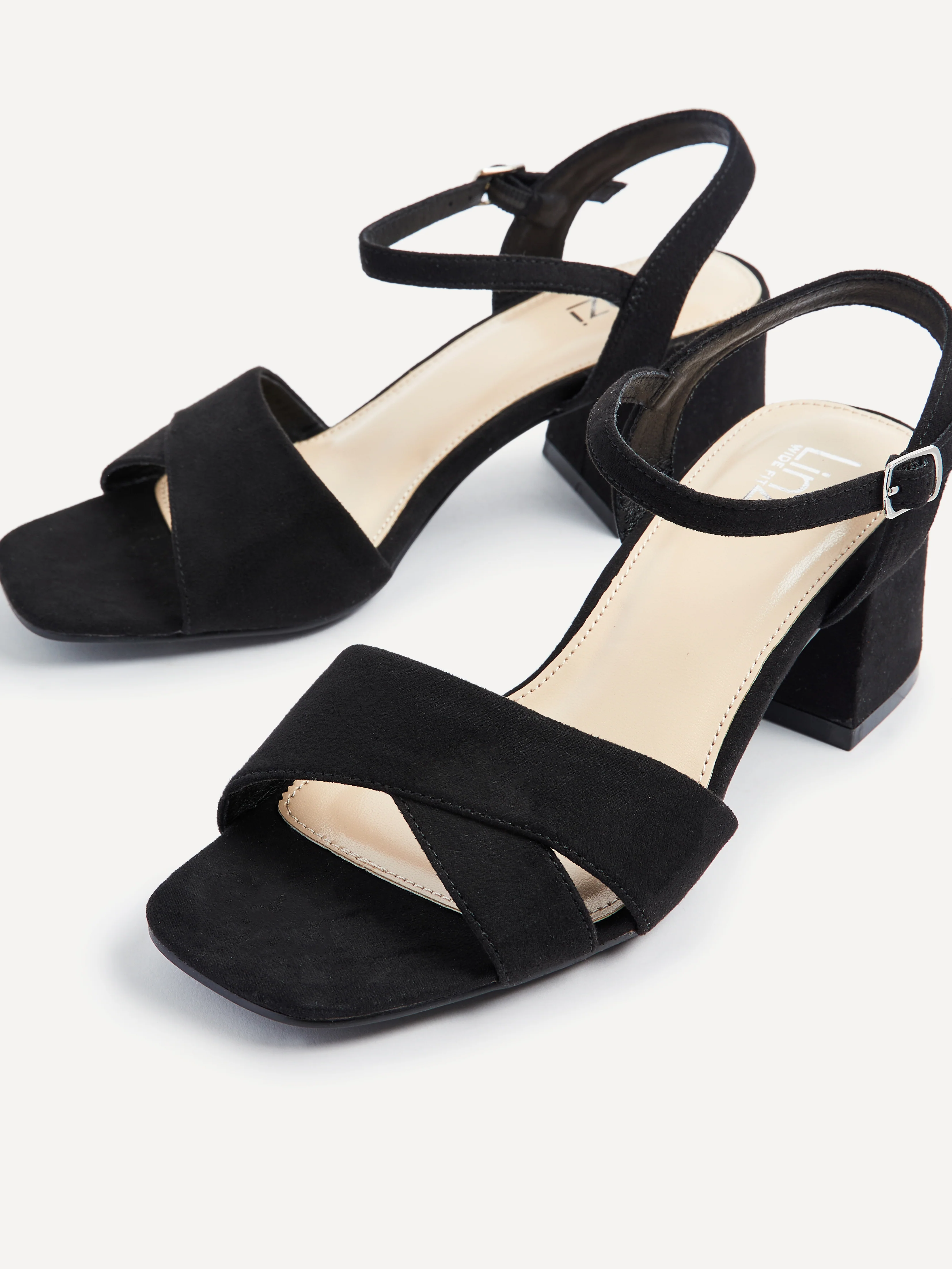 Vivian Wide Fit Black Block Heel Sandals - Image 6