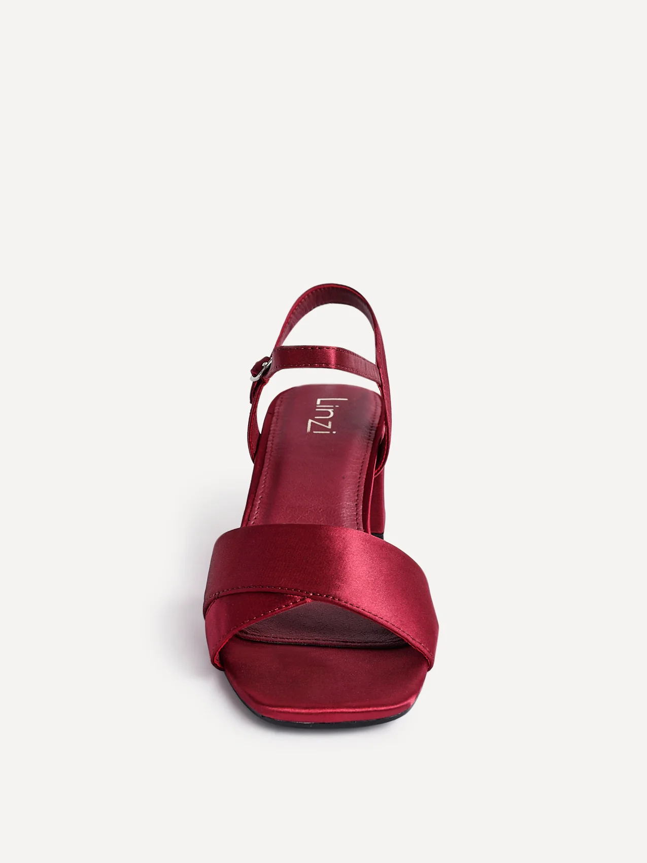 Vivian Wide Fit Burgundy Block Heel Sandals - Image 4