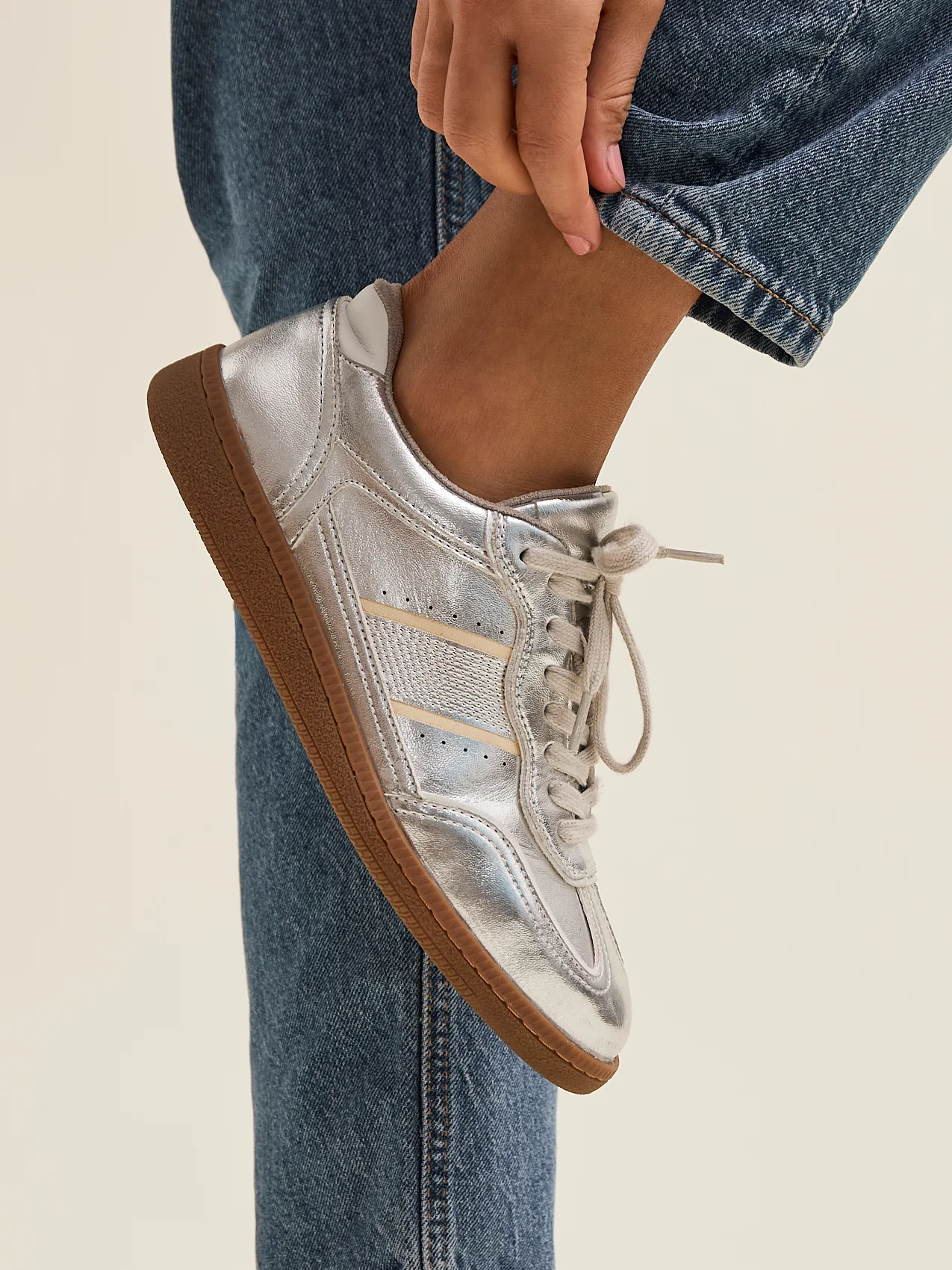 Vortex Silver Trainers