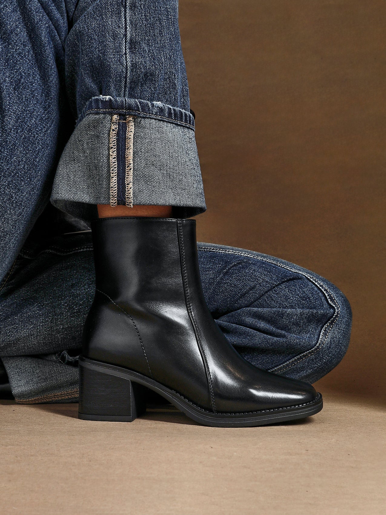 Wander Black Heeled Ankle Boots - Image 6