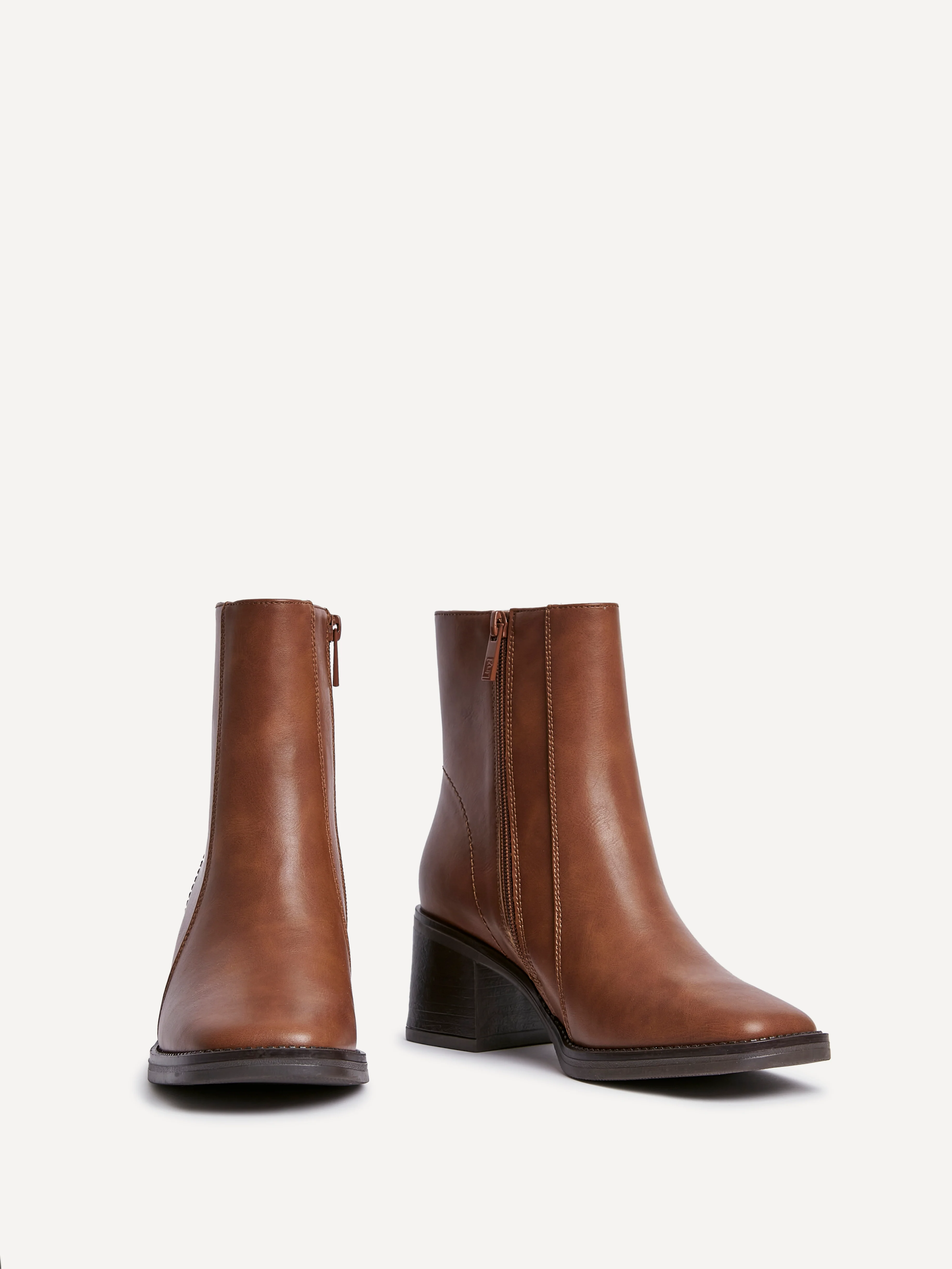 Wander Brown Heeled Ankle Boots - Image 3