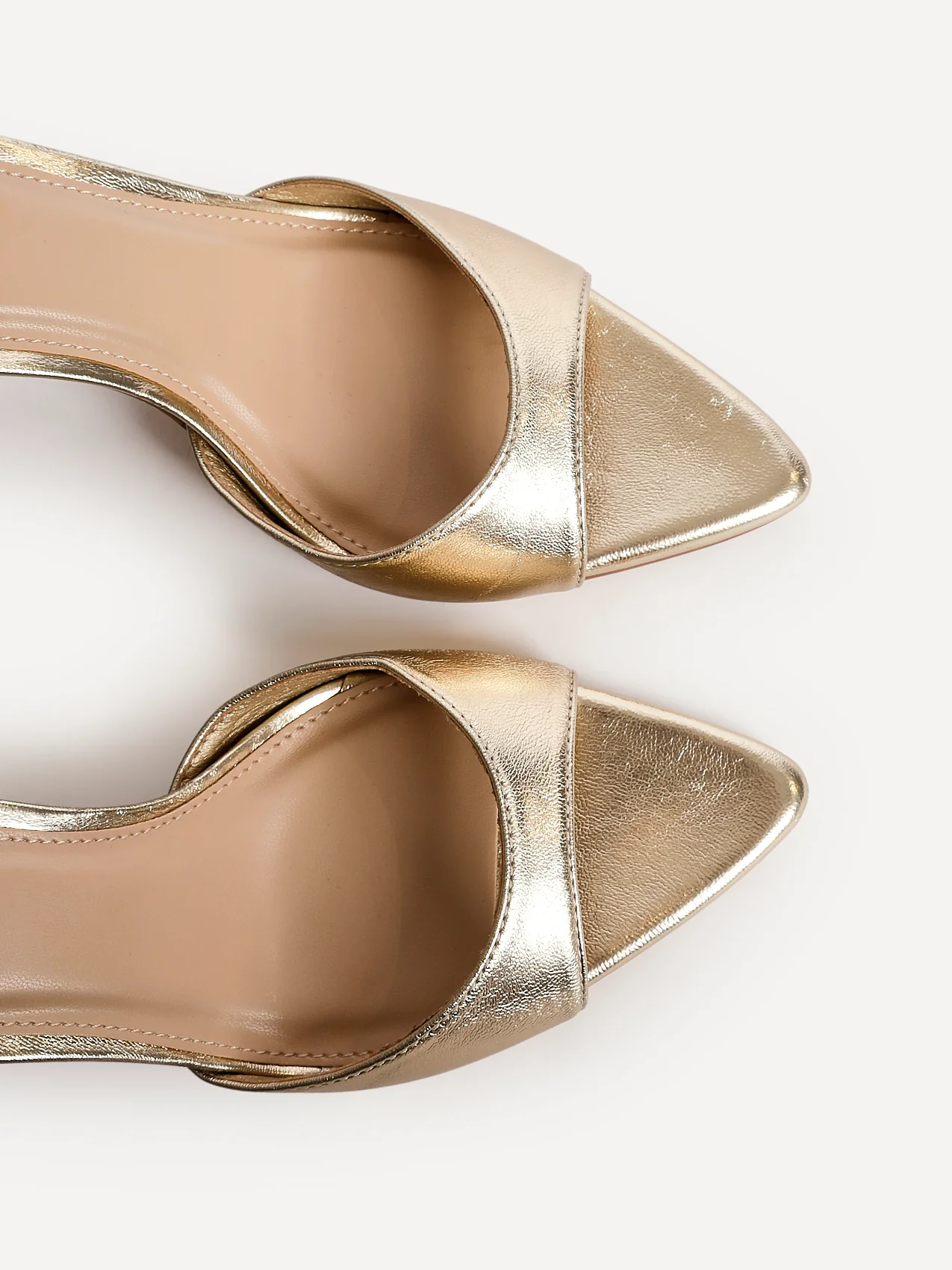 Wanted Gold Faux Leather Pointed Toe Heels - Image 5