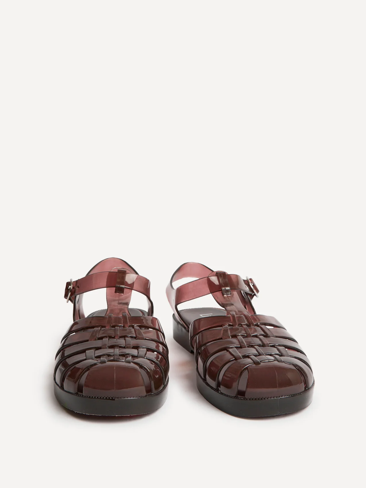 Wave Brown Jelly Flat Sandals - Image 3