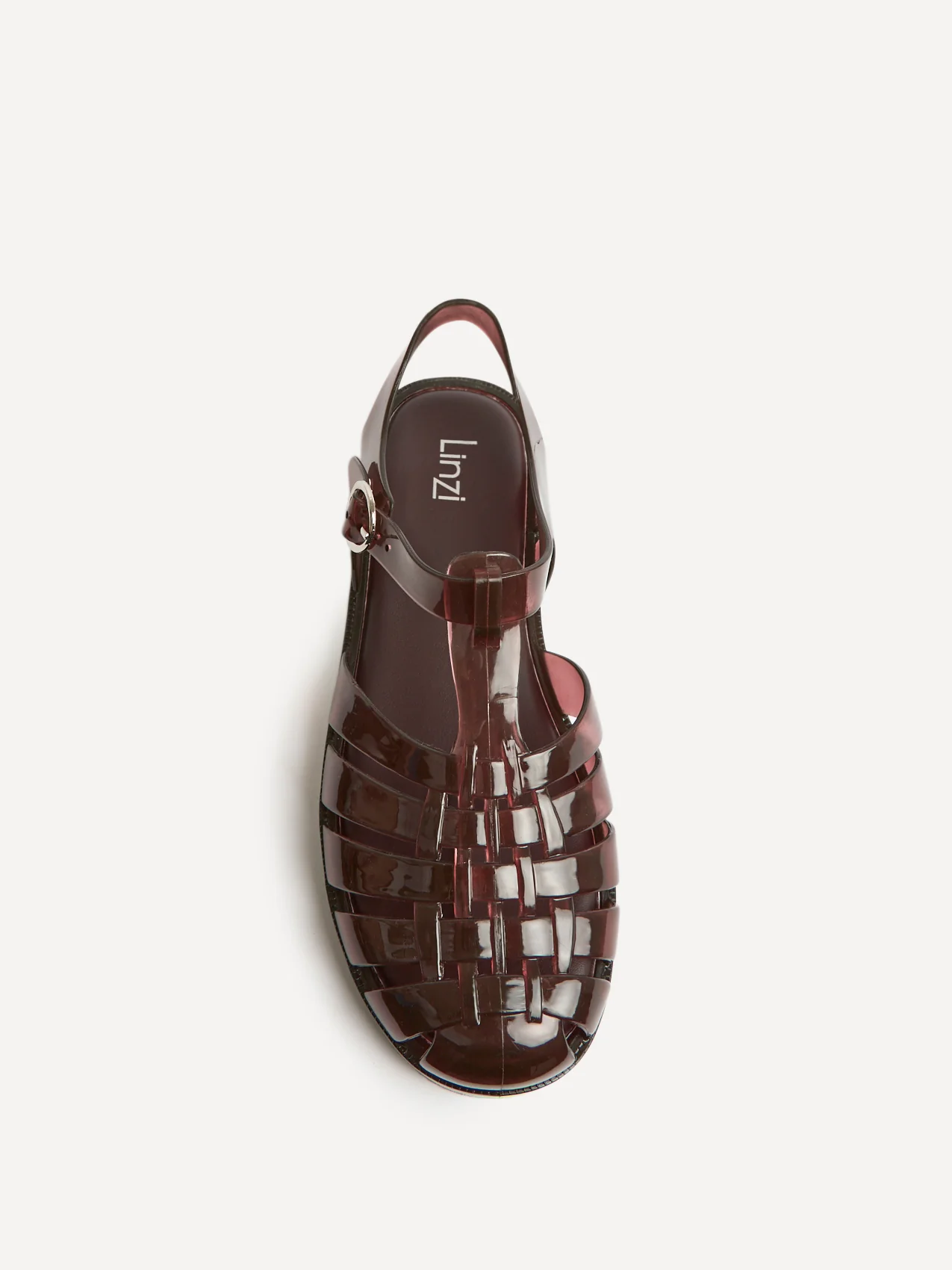 Wave Brown Jelly Flat Sandals - Image 4