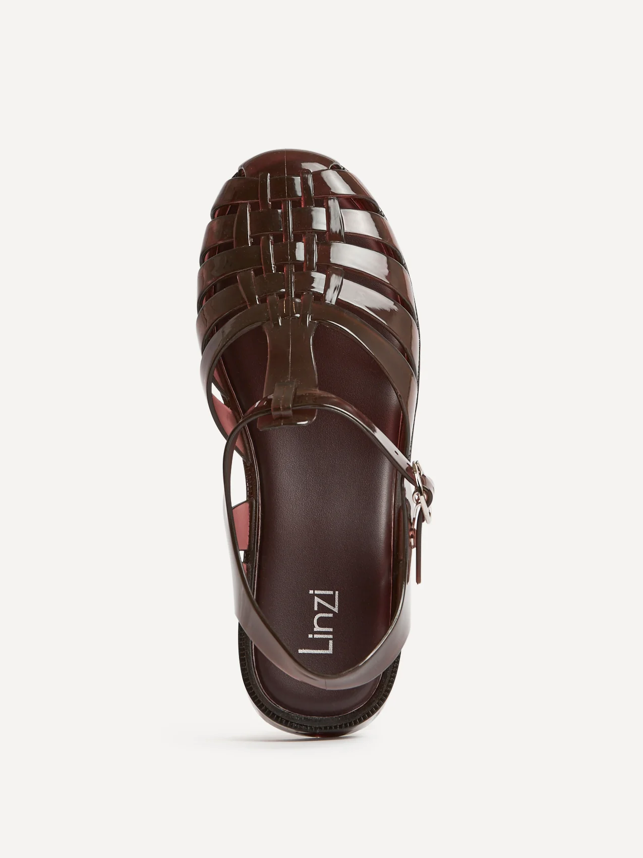 Wave Brown Jelly Flat Sandals - Image 5