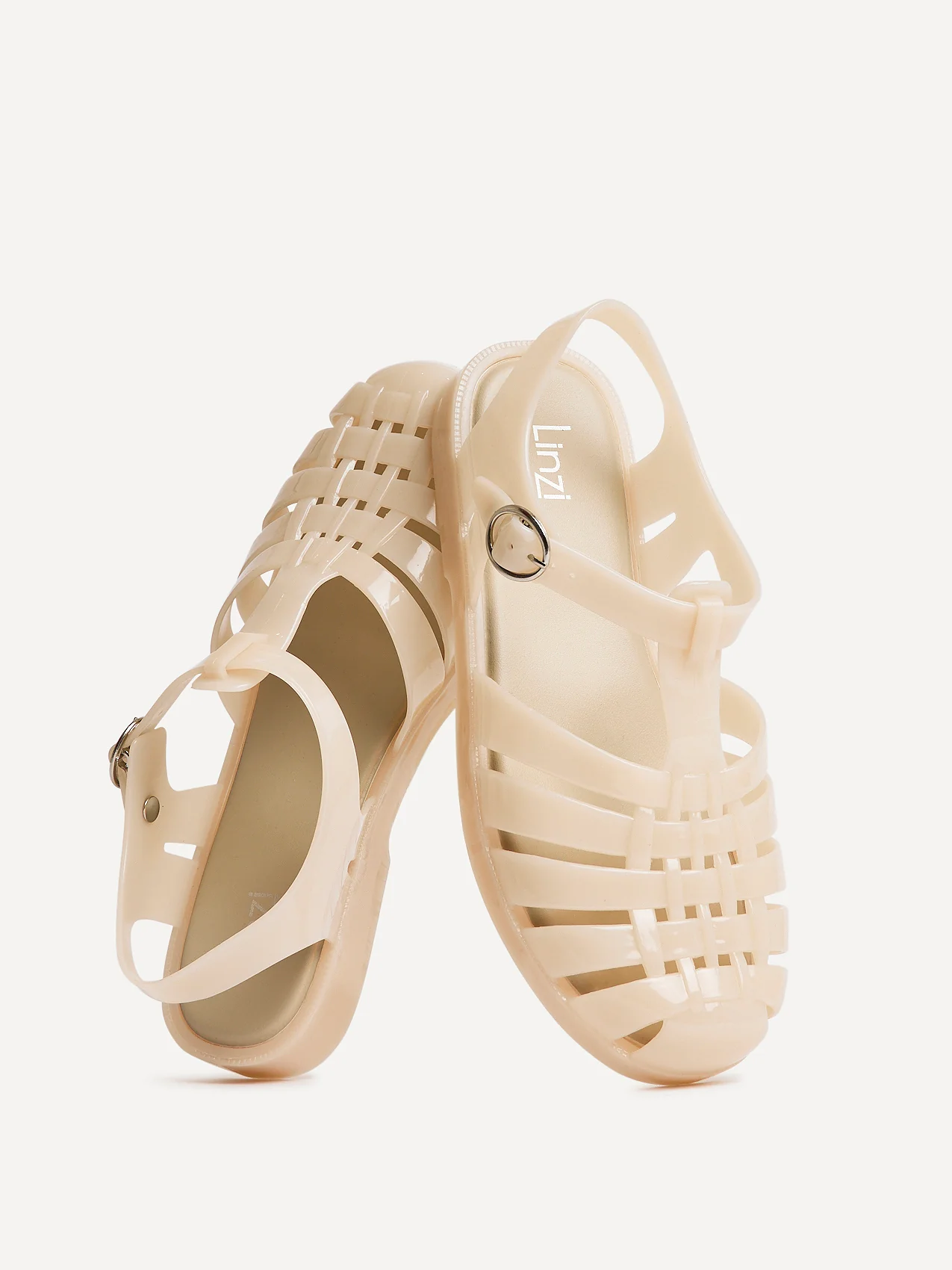 Wave Nude Jelly Flat Sandals - Image 5