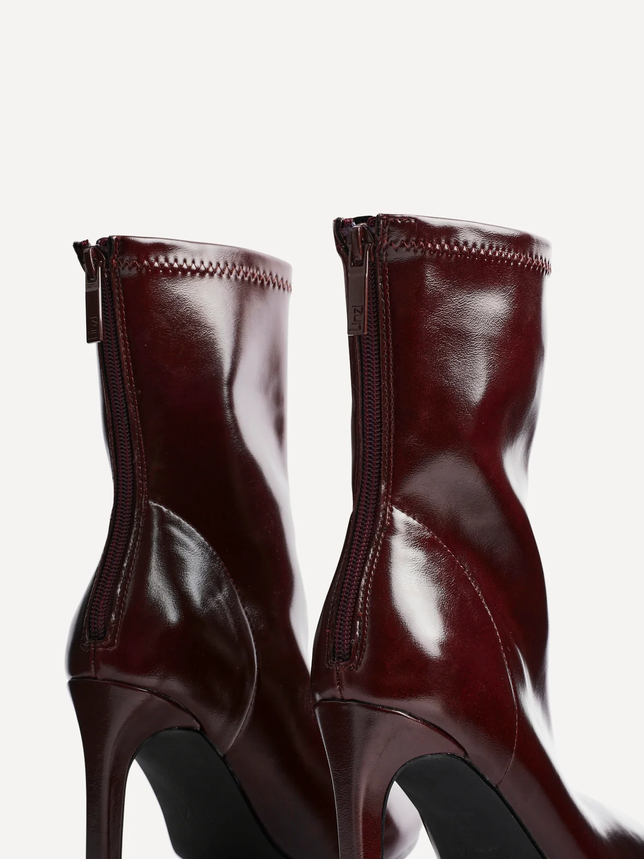 West Burgundy Pointed Heeled Ankle Boots - Image 5