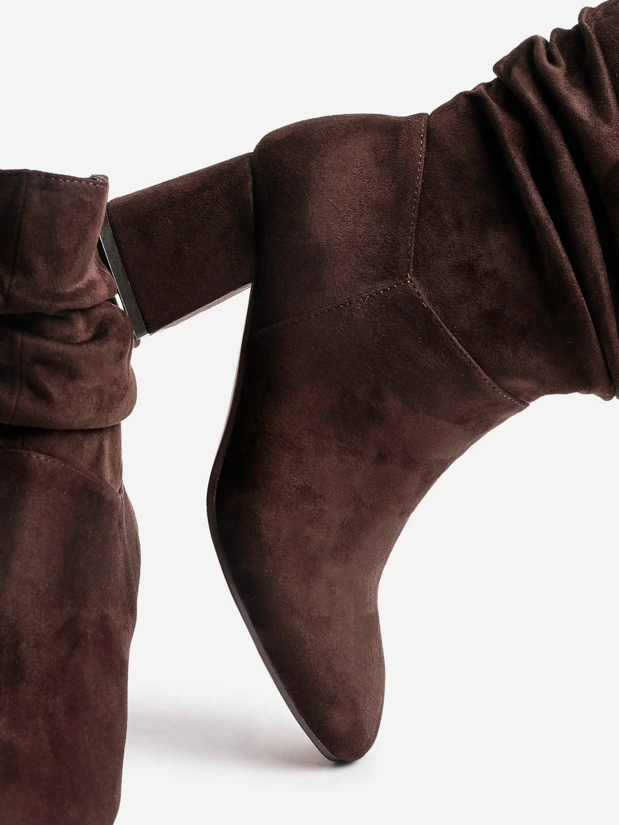 Zayda Wide Fit Brown Heeled Ankle Boots - Image 4