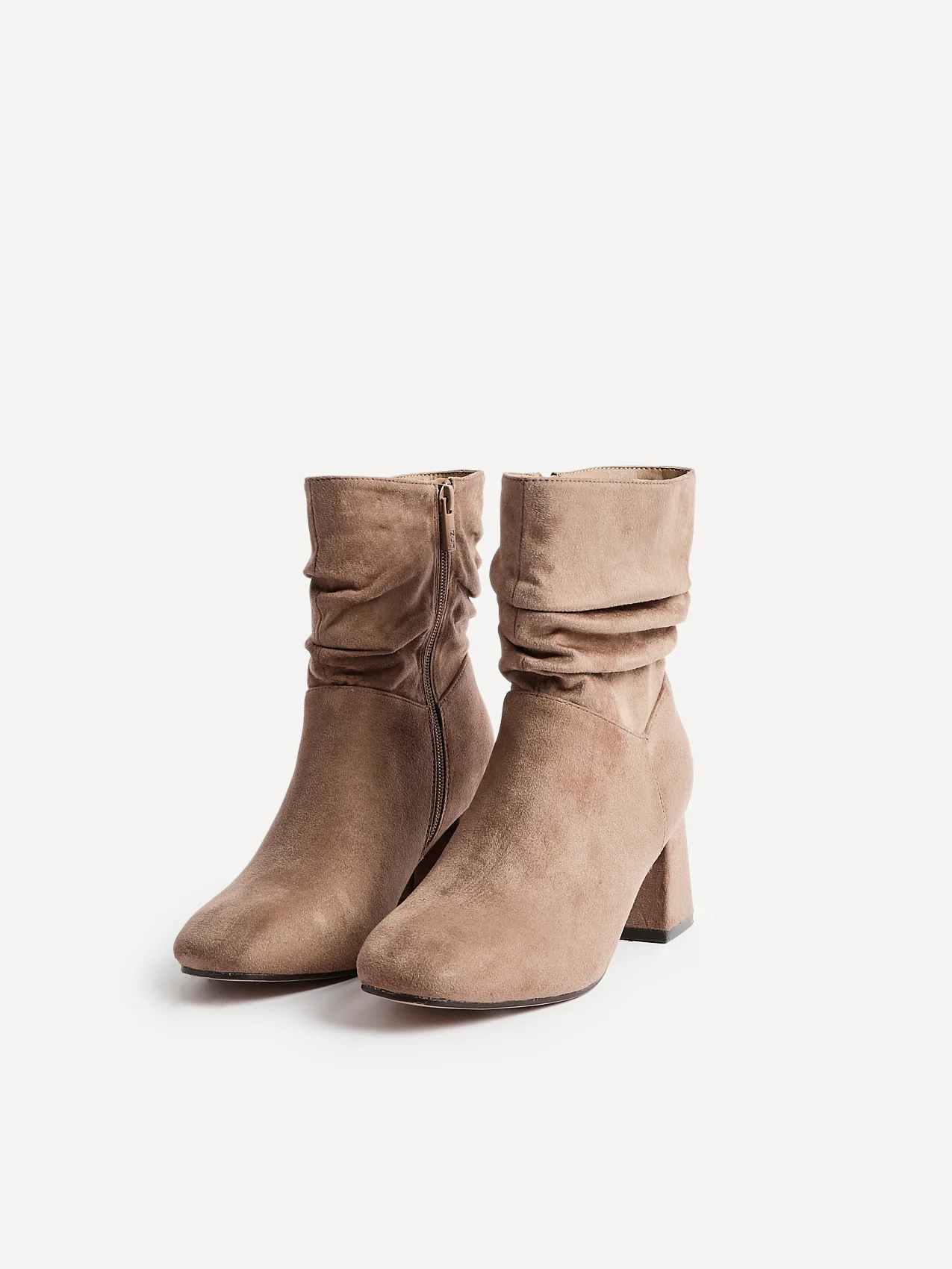 Zayda Wide Fit Mocha Heeled Ankle Boots - Image 5