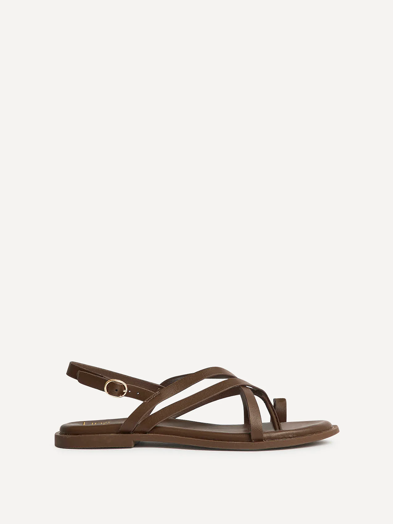 Zyra Brown Toe Ring Flat Sandals - Image 2