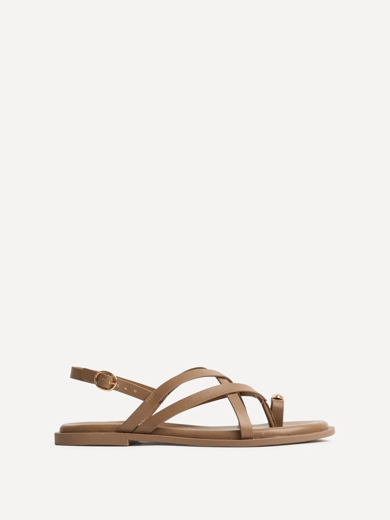 Zyra Mocha Toe Ring Flat Sandals - Image 2